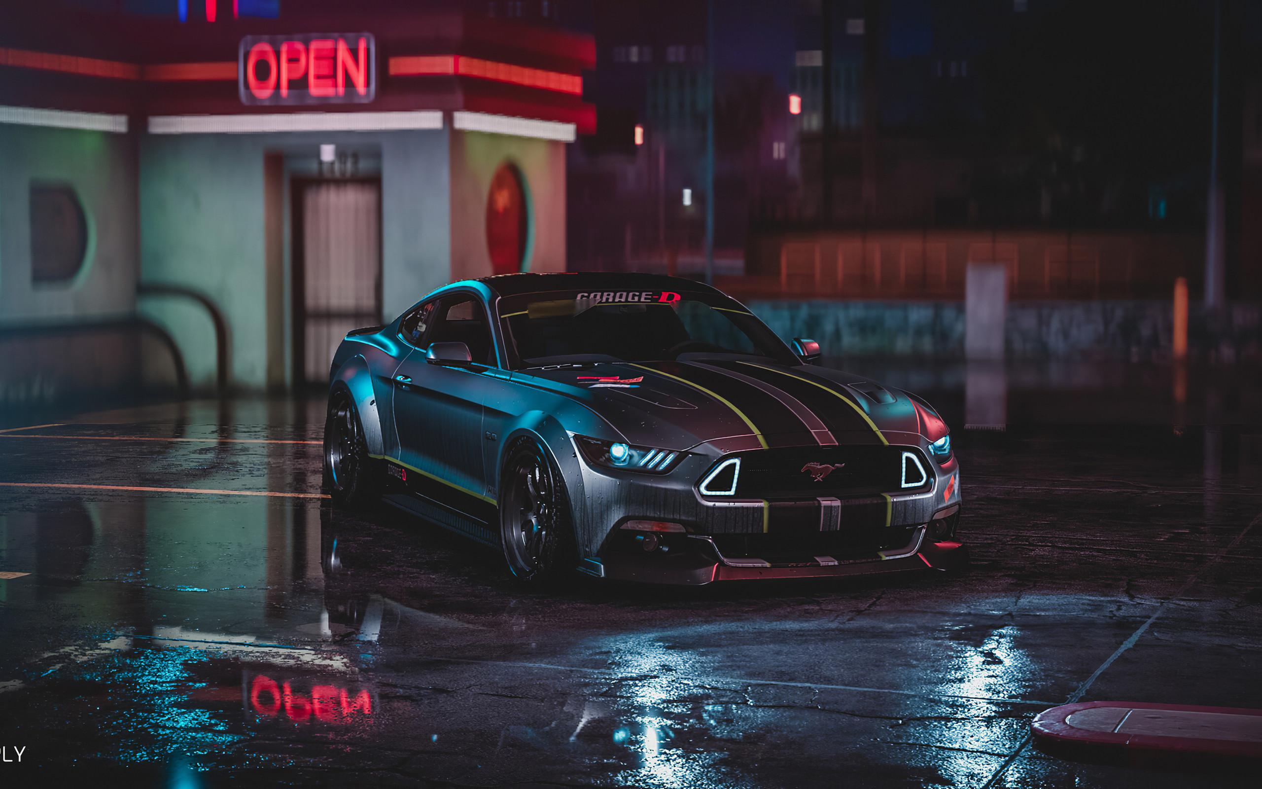 Ford Mustang Gt Neon Harmony 4k 2560x1600 Resolution HD