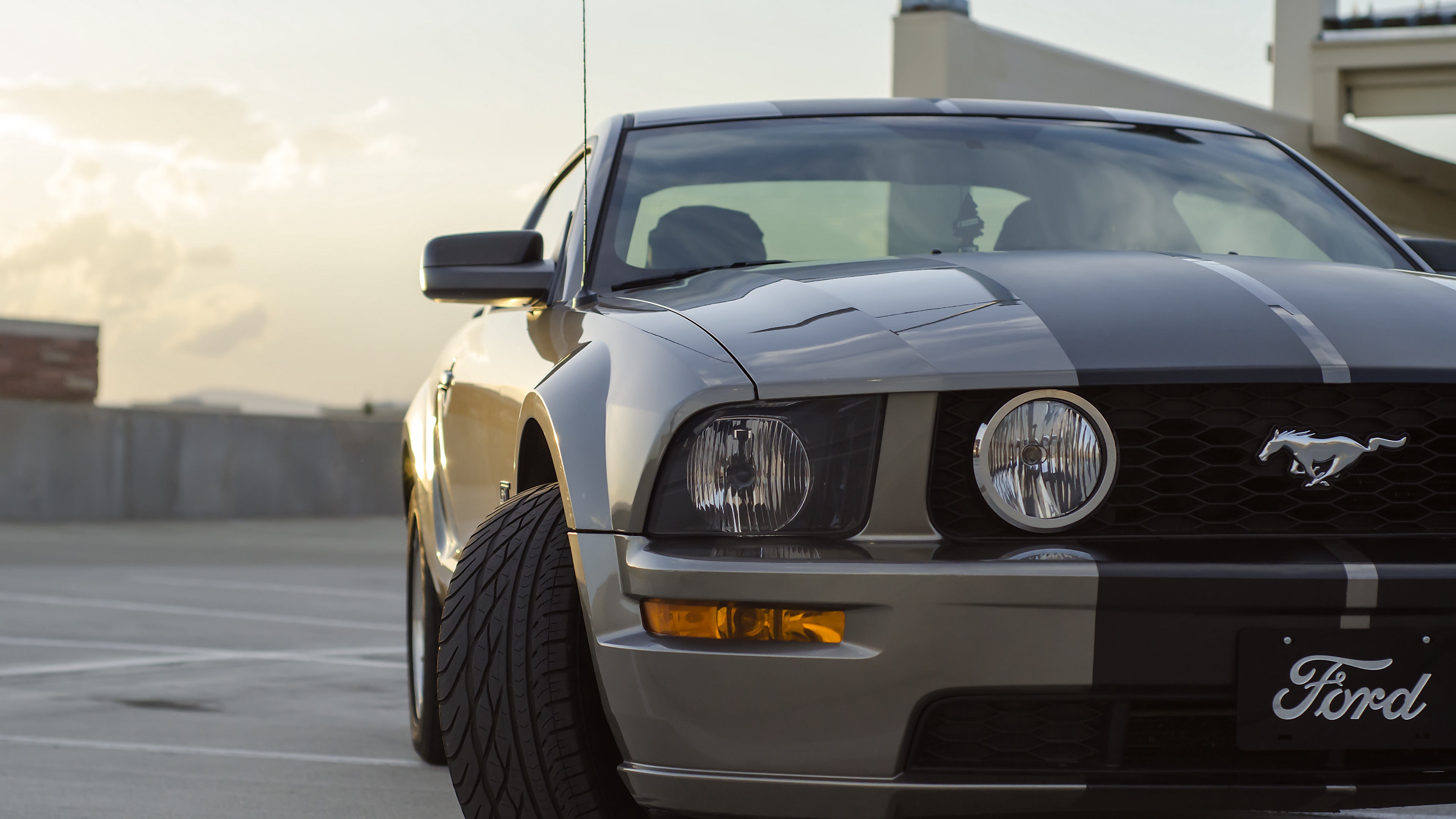 Download wallpapers 3840x2160 ford mustang gt, ford, headlight