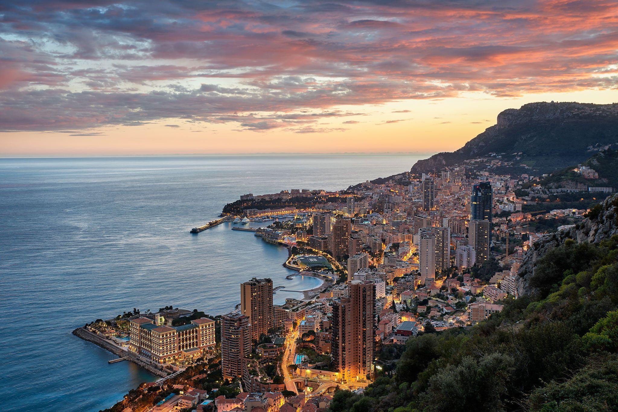 Monte Carlo at Sunset nice sunset over Monte Carlo. Sky
