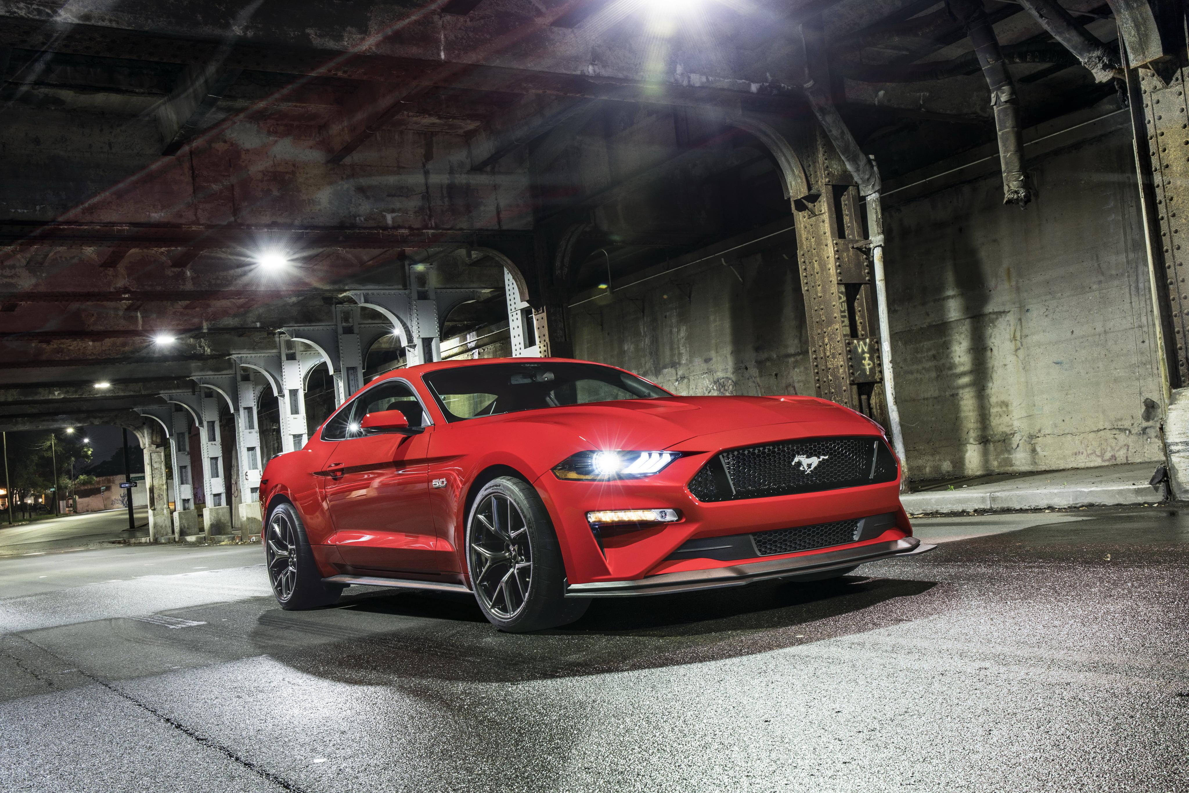 Red Ford Mustang coupe HD wallpapers