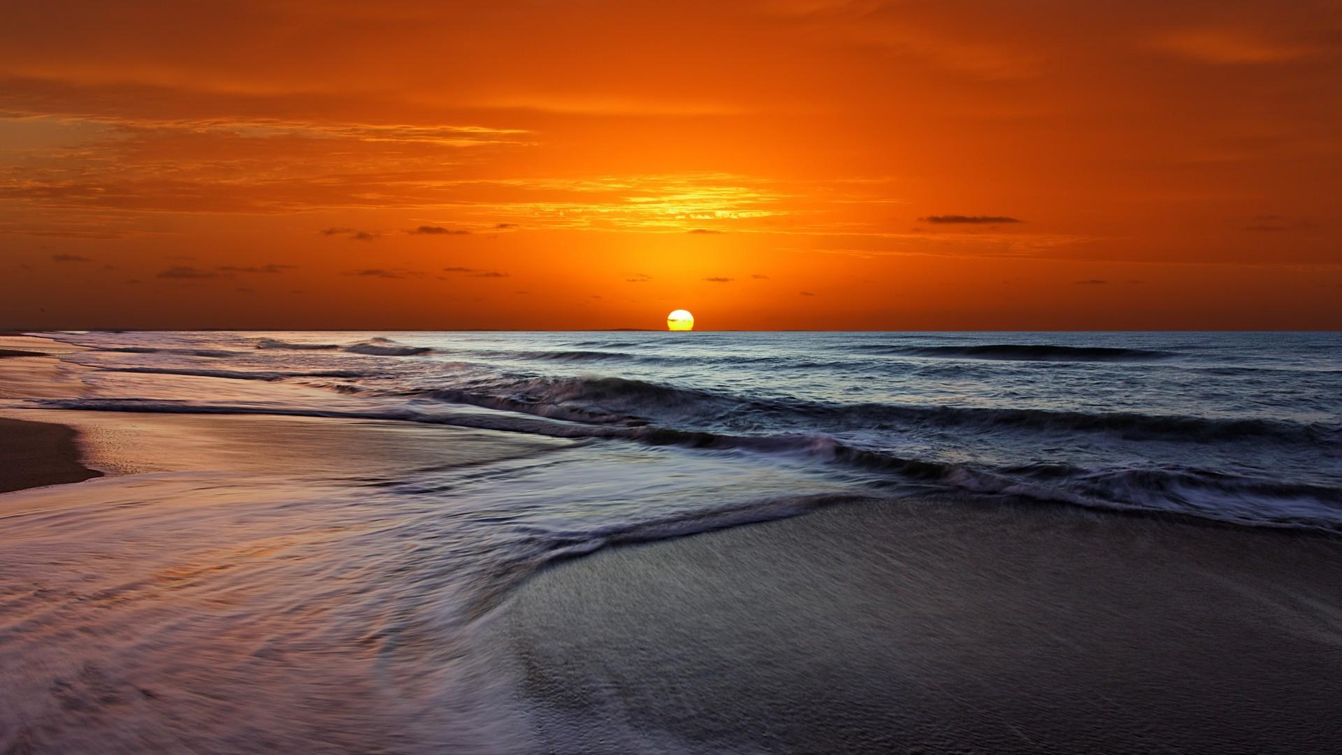 sunset, beach, seascapes wallpaper