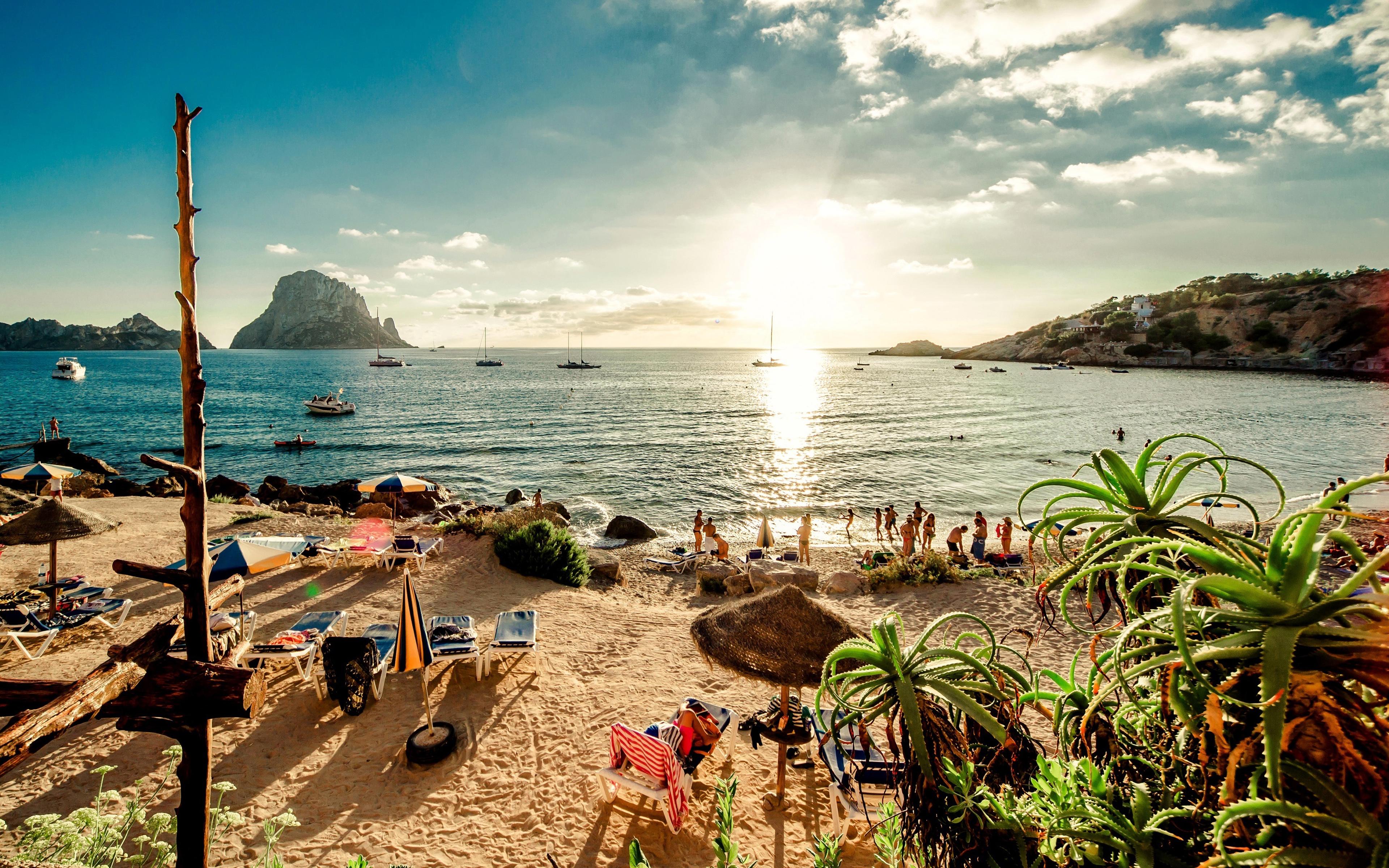 Download wallpaper Ibiza, 4k, beach, sea, summer vacation, Spain