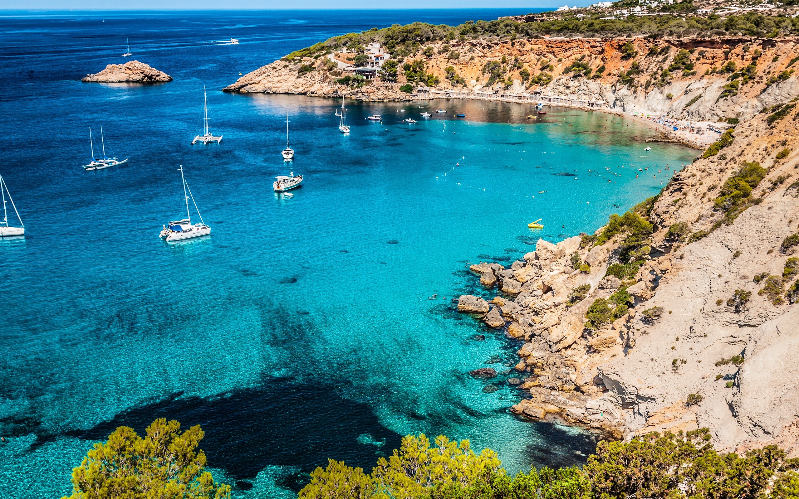 Ibiza, Blue Lagoon, Azure, Beach, Yachts, Mediterranean