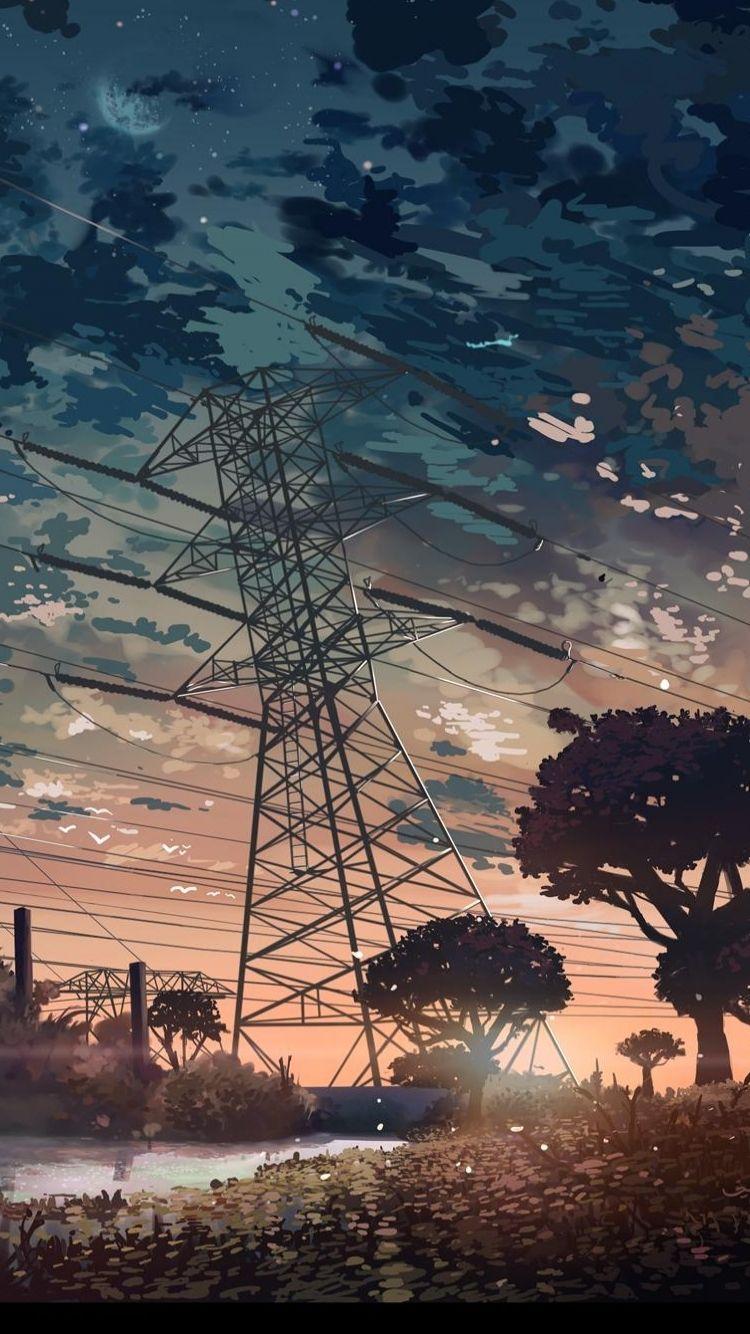 HD wallpaper: anime landscape, scenic, electric fan, buildings, built  structure | Wallpaper Flare