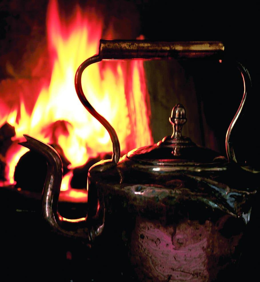 HD wallpaper: united kingdom, cheshire, copper kettle, fireside