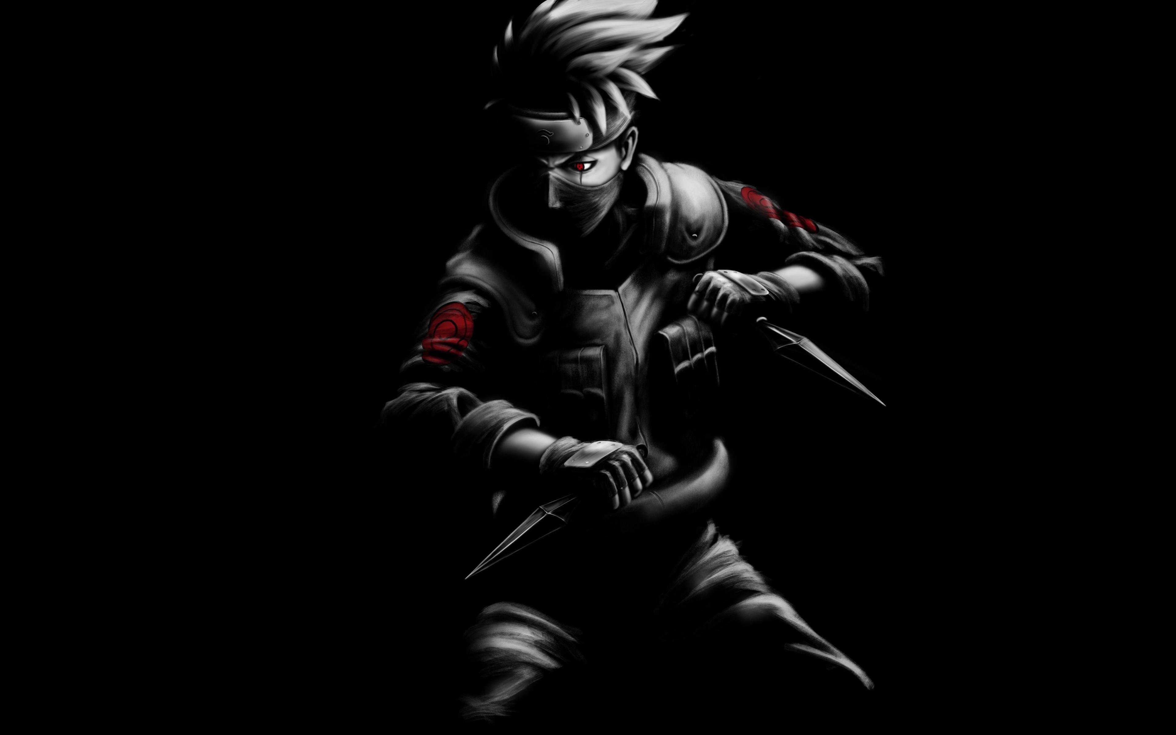 Download Kakashi Hatake, Naruto, dark, fan art wallpaper