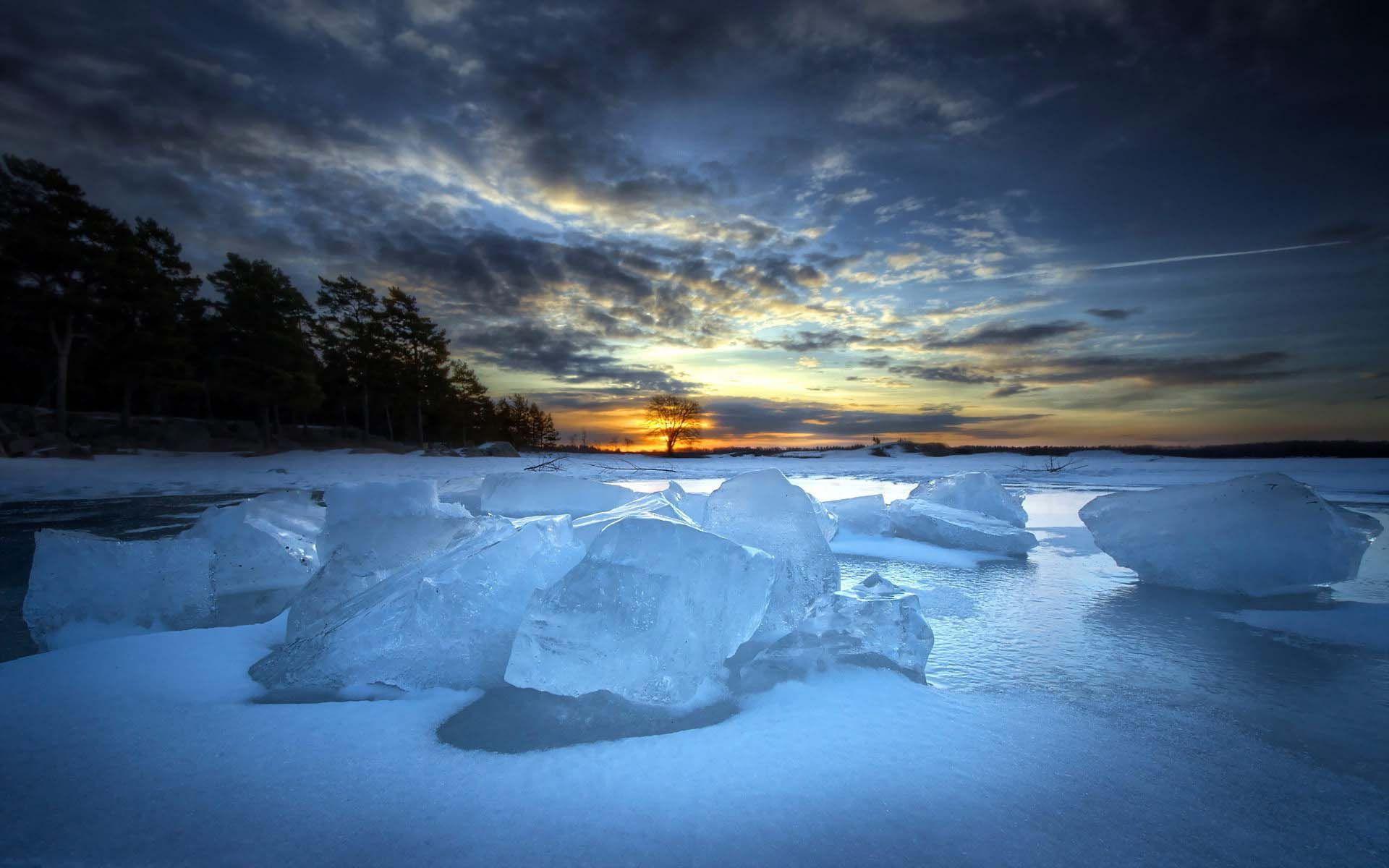 Frozen River. HD Nature Wallpaper for Mobile and Desktop