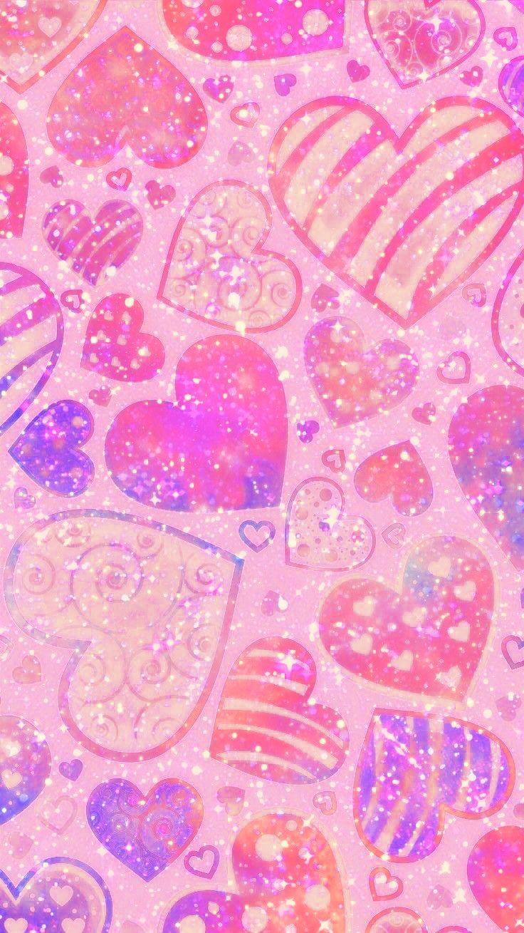 Pink wallpaper designs. Glittery