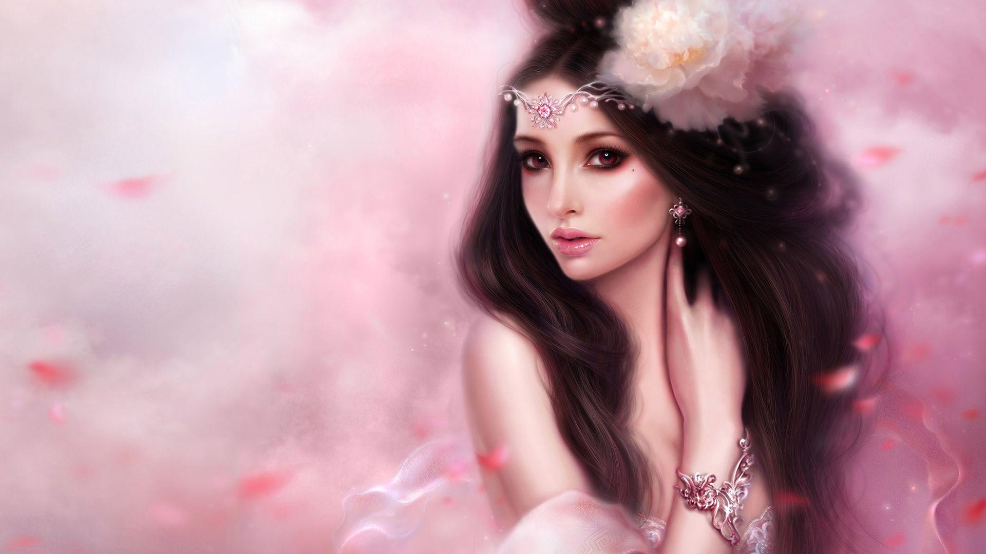 Fantasy Girl Pink Wallpaper. Fantasy art women, Fantasy girl, Fantasy princess
