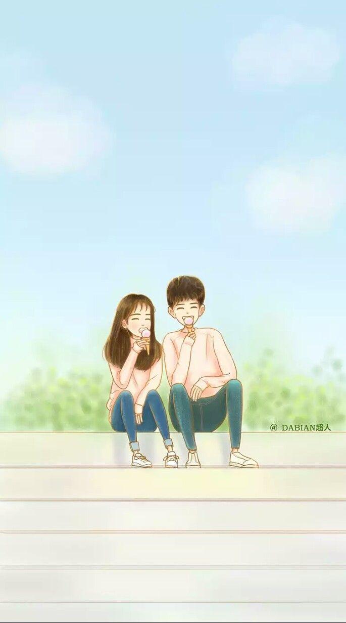 W между двух миров). Love cartoon couple, Anime love couple, Cute