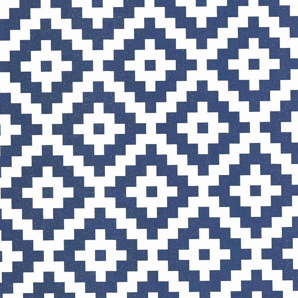 Aztec Blue / White Diamond Geo Wallpaper P S 18194 40