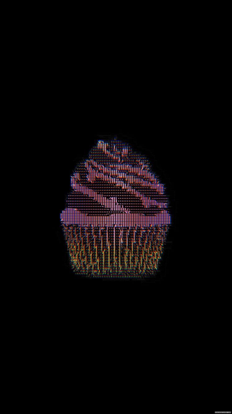 glitch art, ASCII art, Cupcakes, Black Wallpaper HD / Desktop
