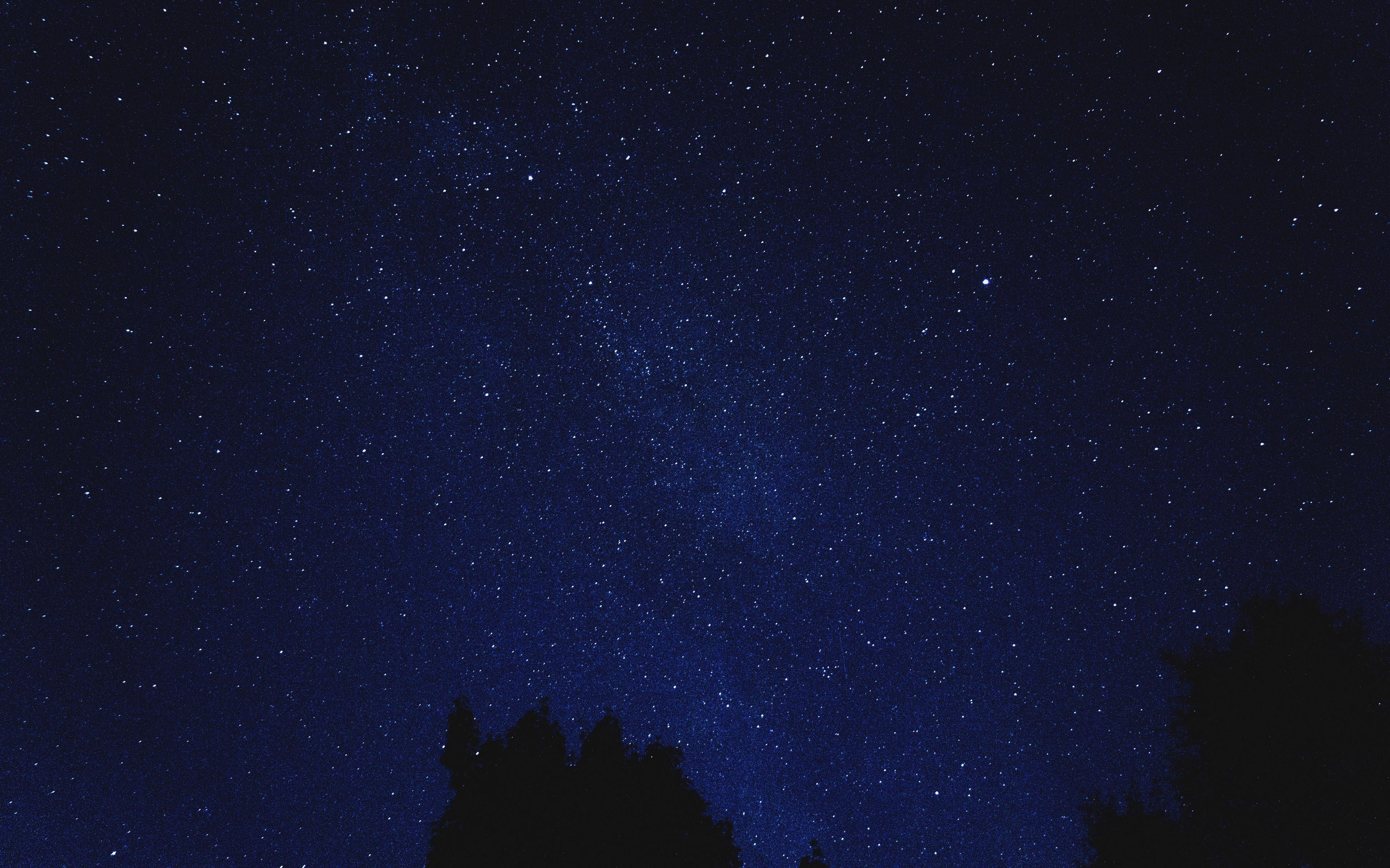 Download wallpaper 3840x2400 starry sky, shine, night, blue 4k