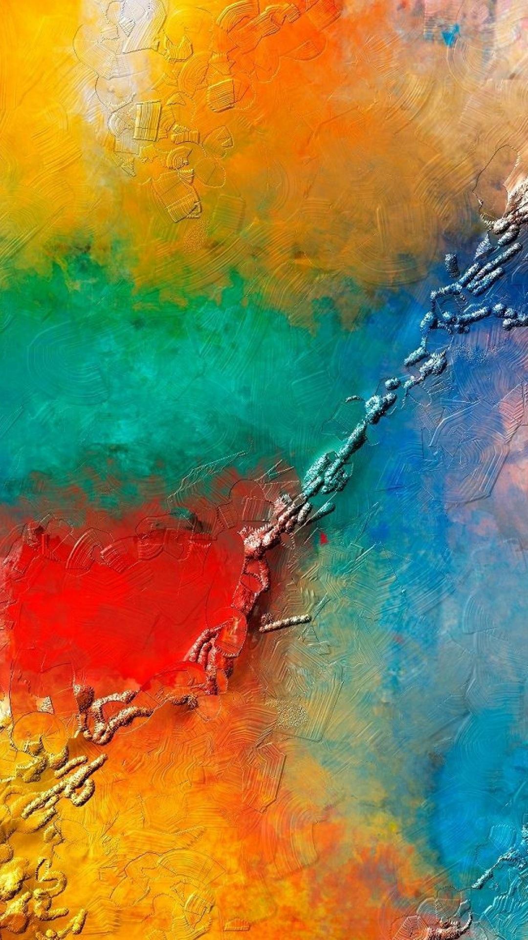 Colorful Wall Paint Texture iPhone 6 Plus HD Wallpaper
