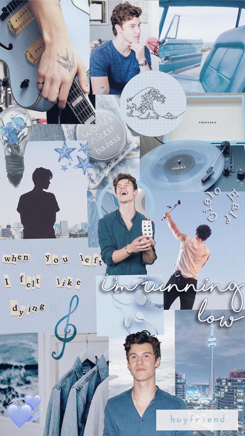 Shawn Mendes aesthetic wallpaper blue
