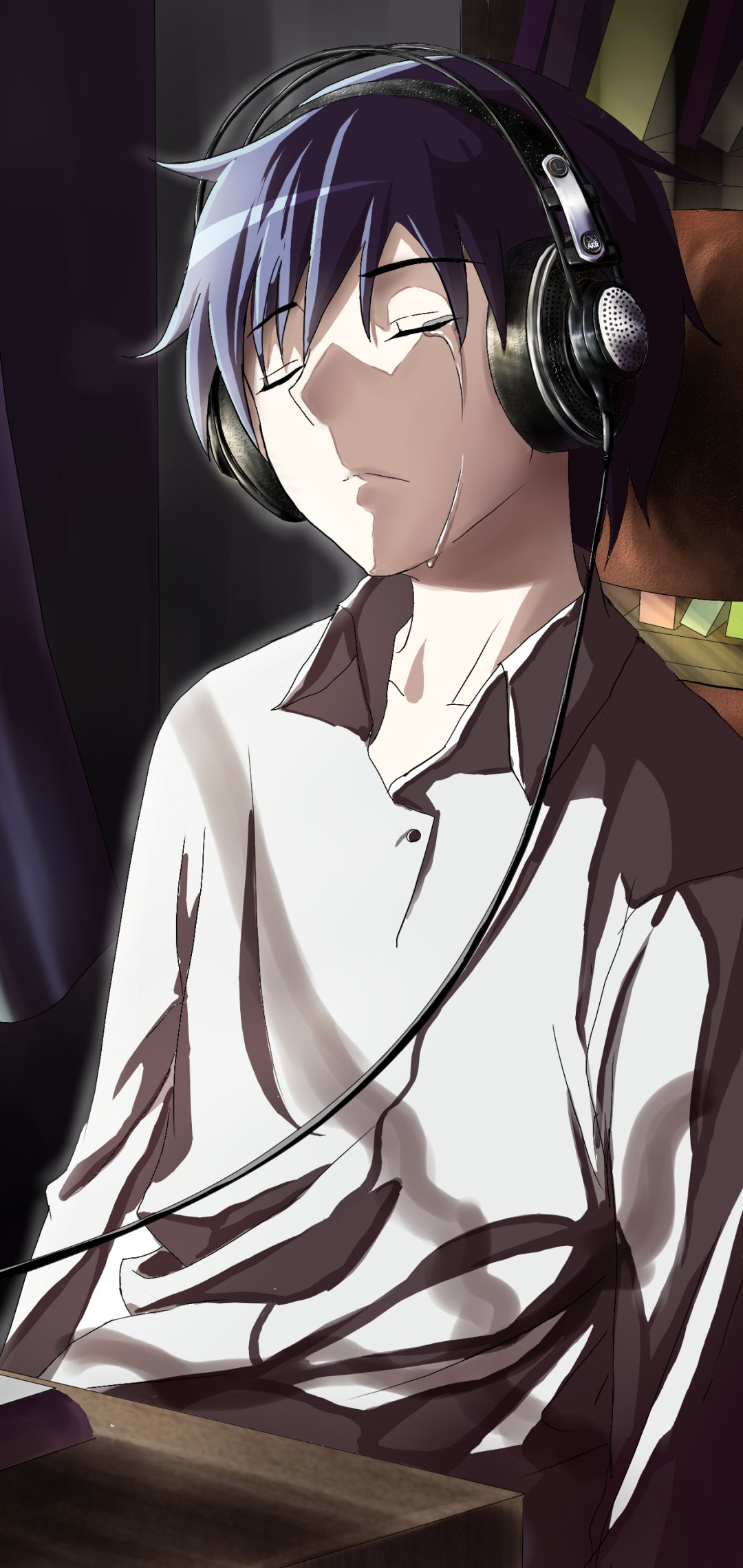 Anime Headphones (1080x2280) Wallpaper