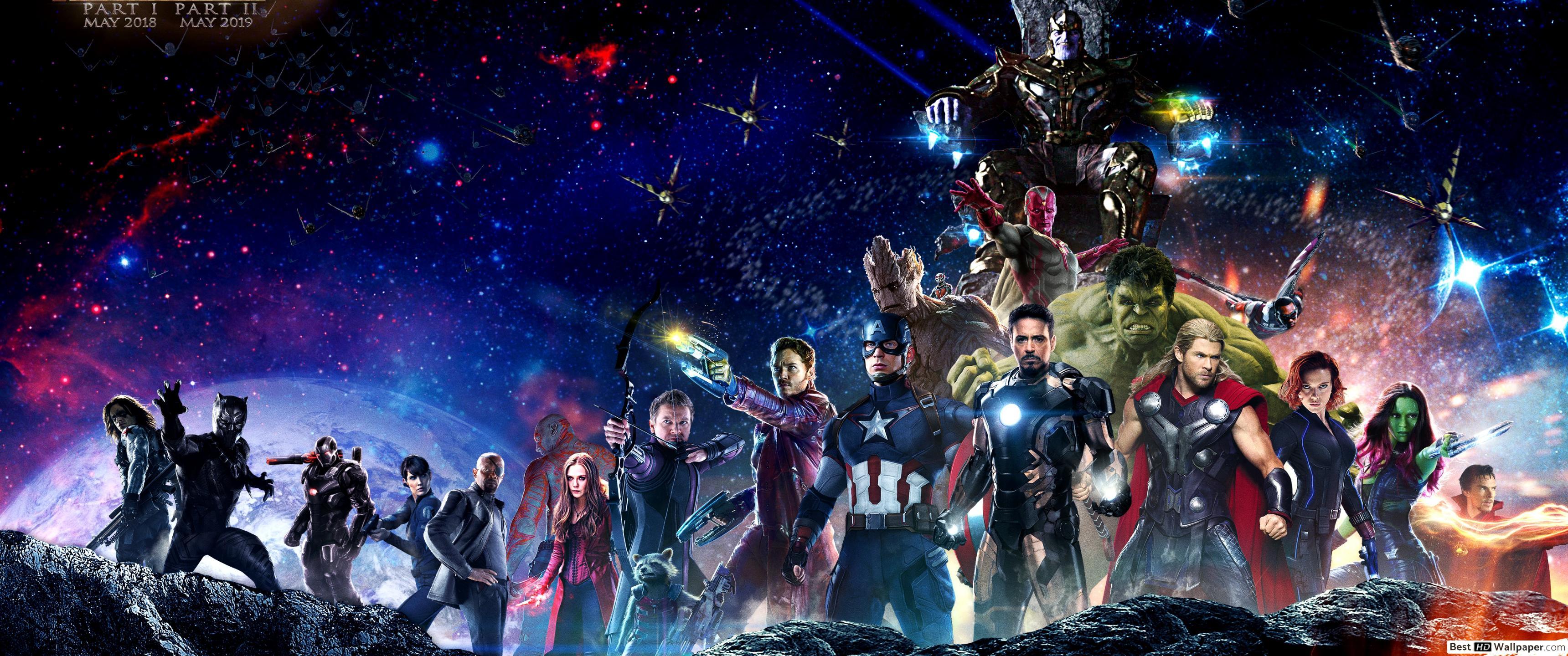 Avengers: Infinity war's heroes and villains HD wallpaper download