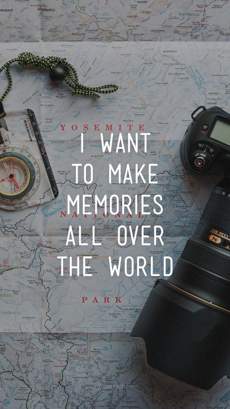 Beautiful iPhone Wallpaper with Travel Quotes. Via Paradise