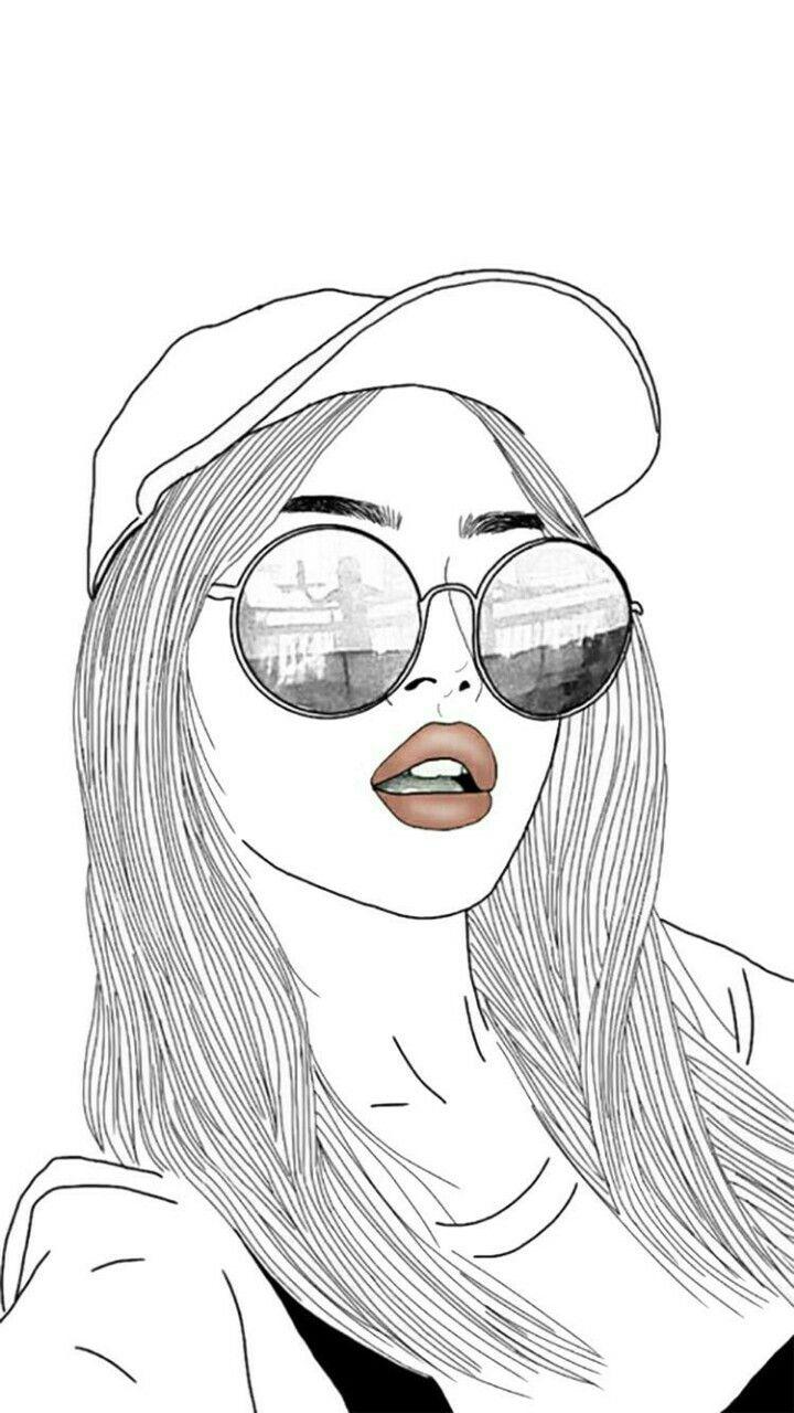Girl tumblr. Hipster drawings, Girly drawings, Girl drawing sketches