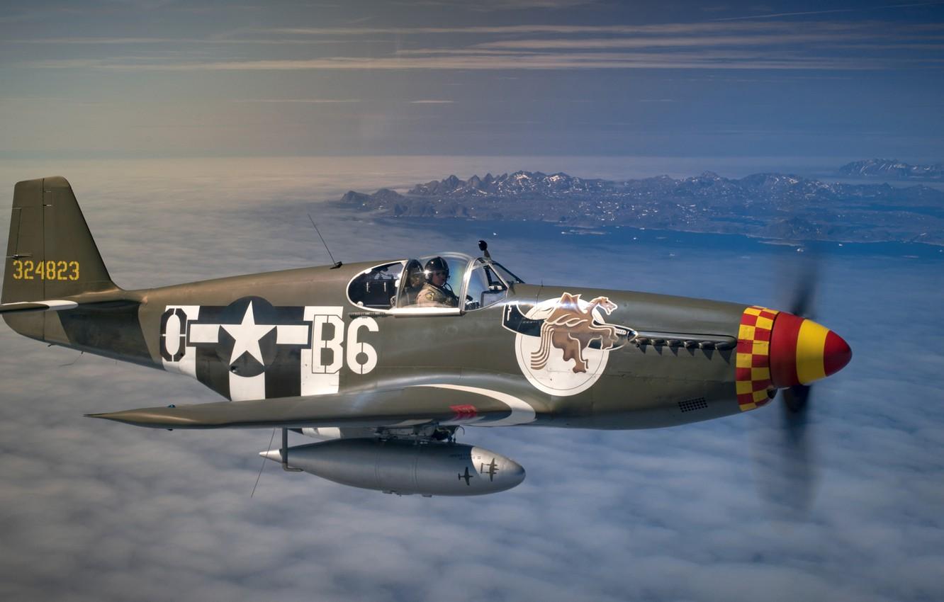 Wallpaper Mustang, Mountains, Fighter, USAF, The Second World War