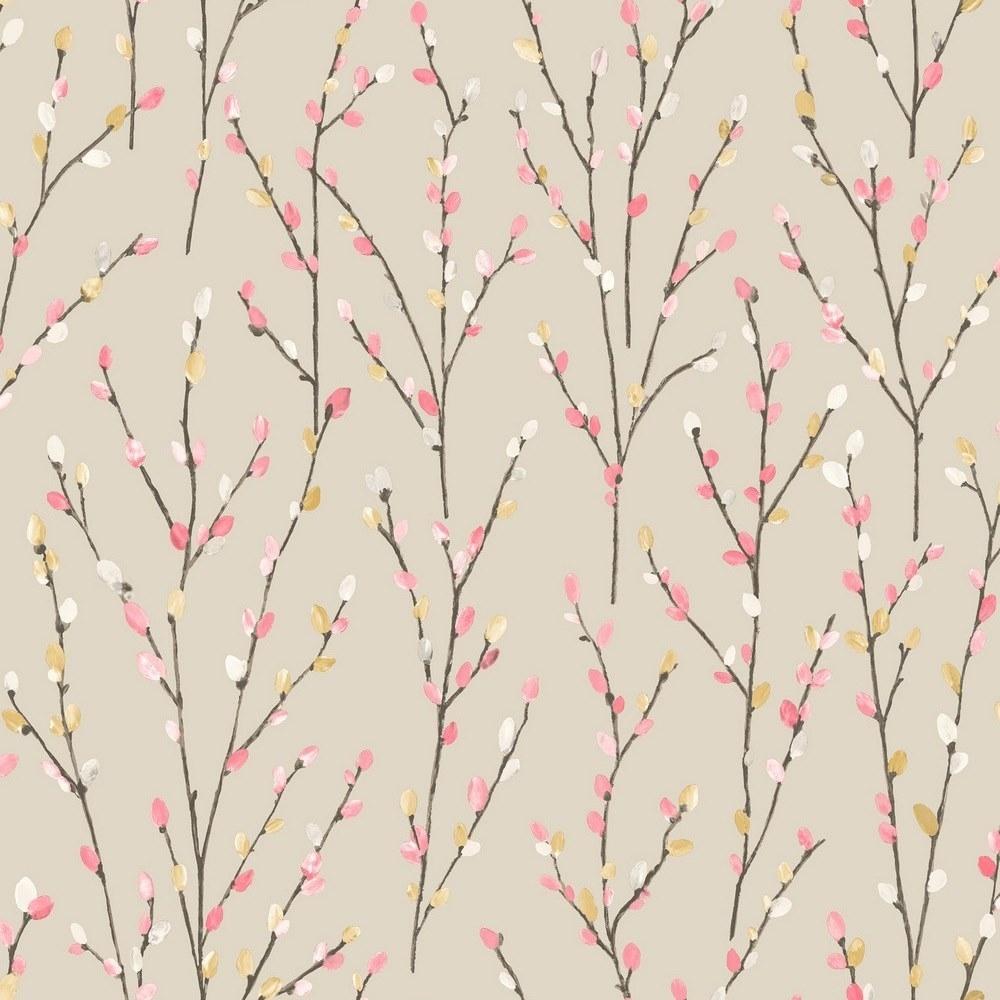 Holden Decor Willow Beige Coral Mustard Wallpaper
