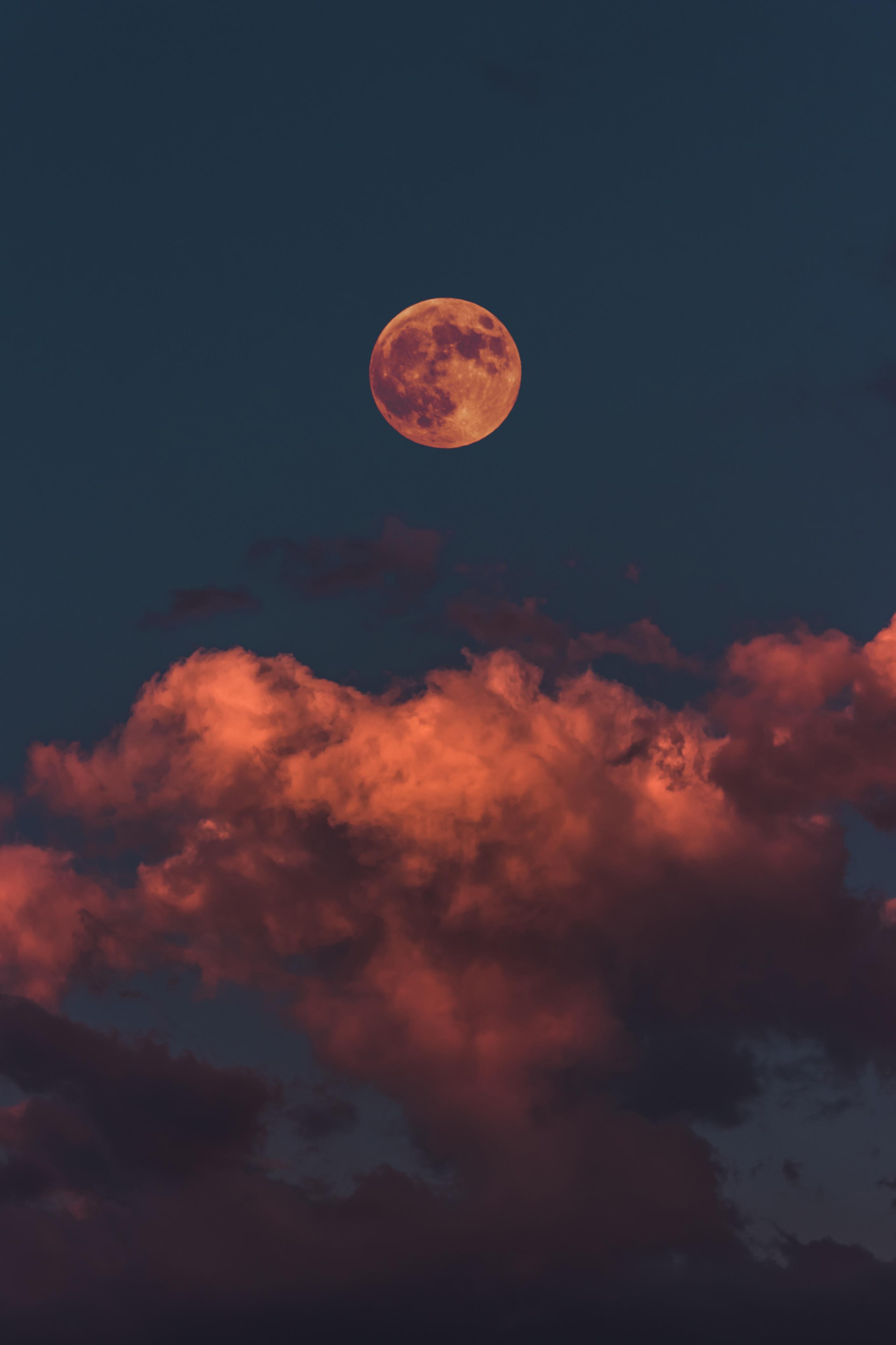 full moon and clouds photo