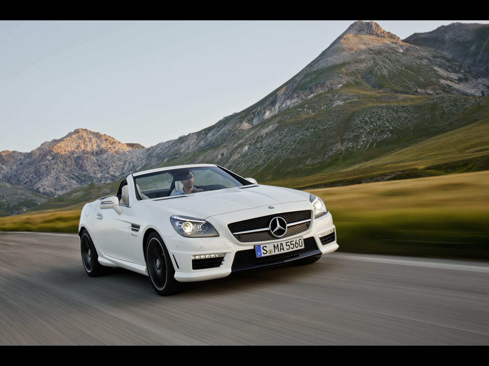 Mercedes Benz SLK 55 AMG Top Down Speed desktop PC