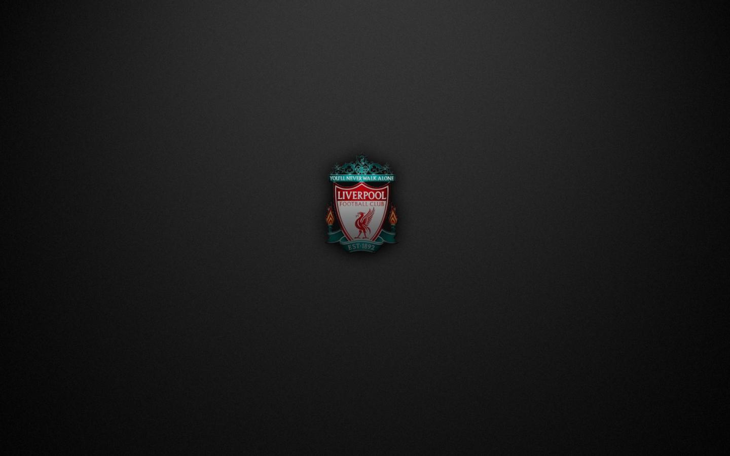 Liverpool club logo, black background Desktop wallpaper 1440x900