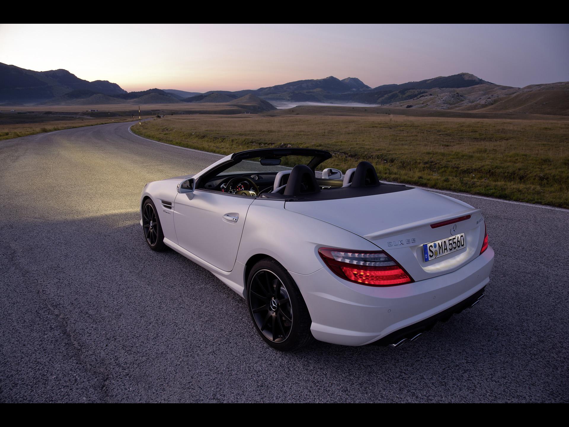 Mercedes Benz SLK 55 AMG Rear Angle desktop PC and Mac