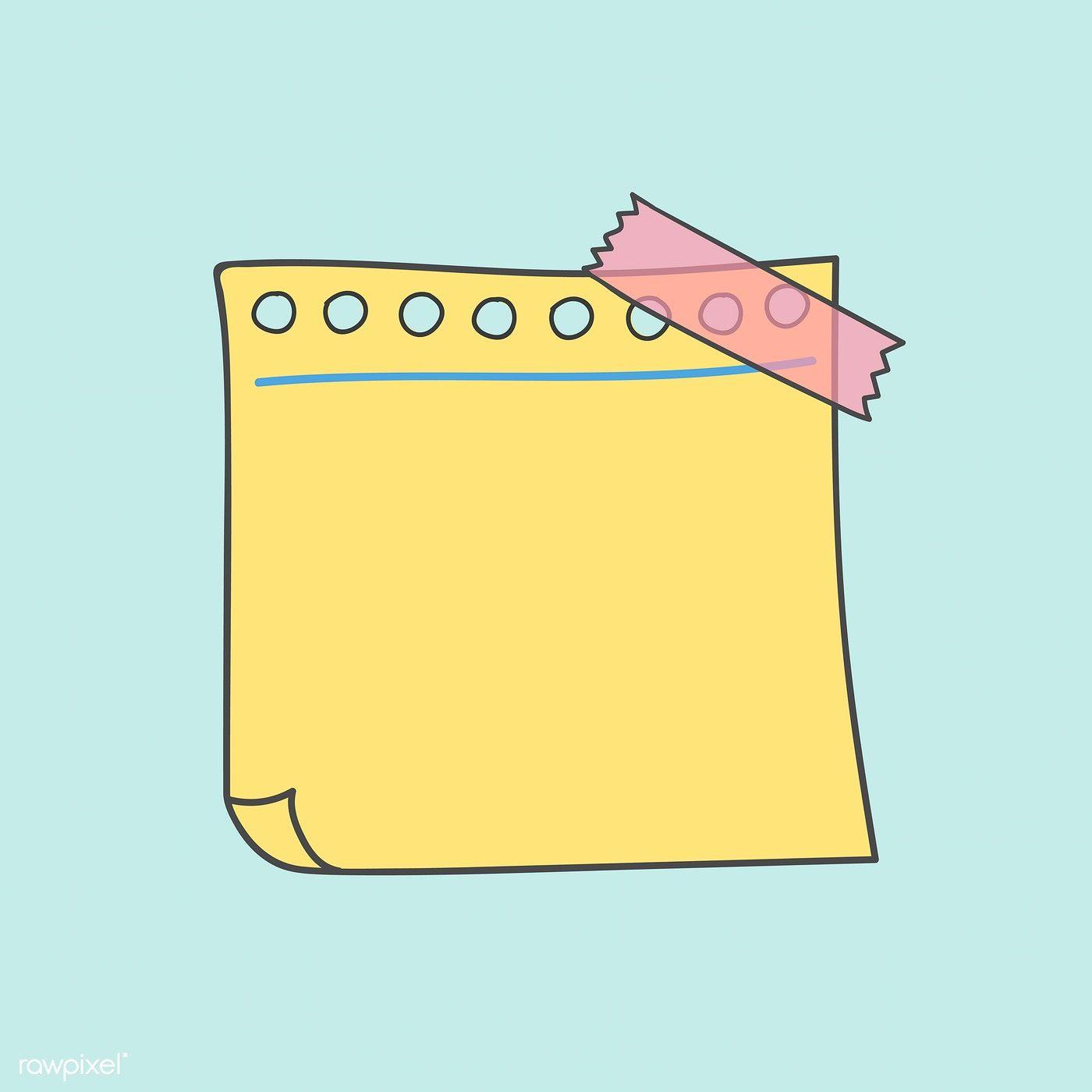 Blank yellow note paper vector. free image