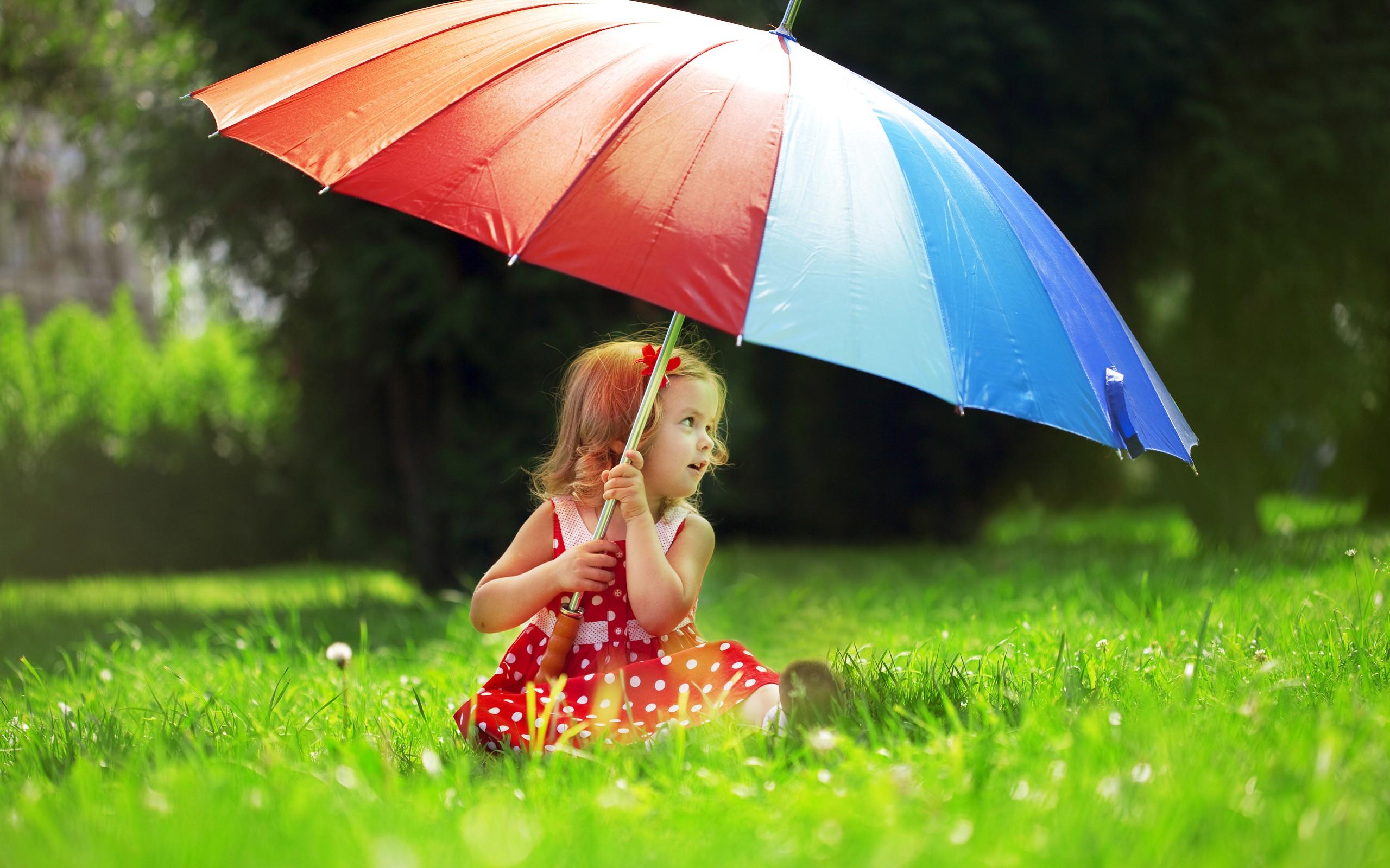 umbrellas, colors, children wallpaper