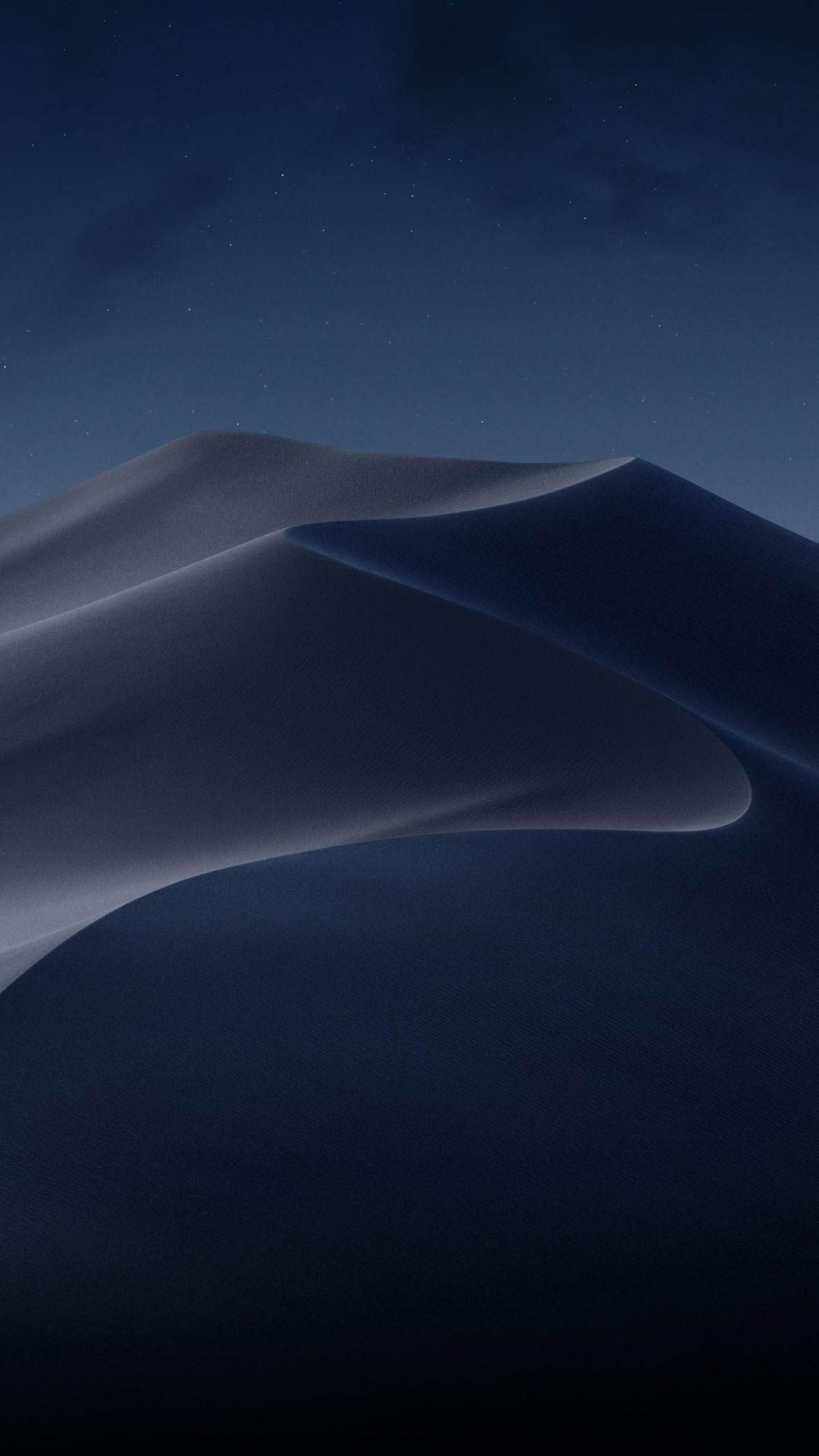 Wallpaper macOS Mojave, Night, Dunes, WWDC 4K, OS