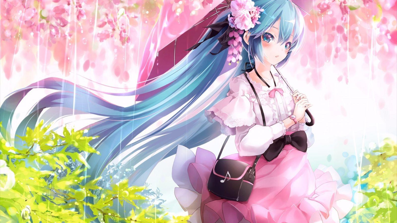 Downaload Umbrella, Beautiful, Hatsune Miku, Anime Wallpaper