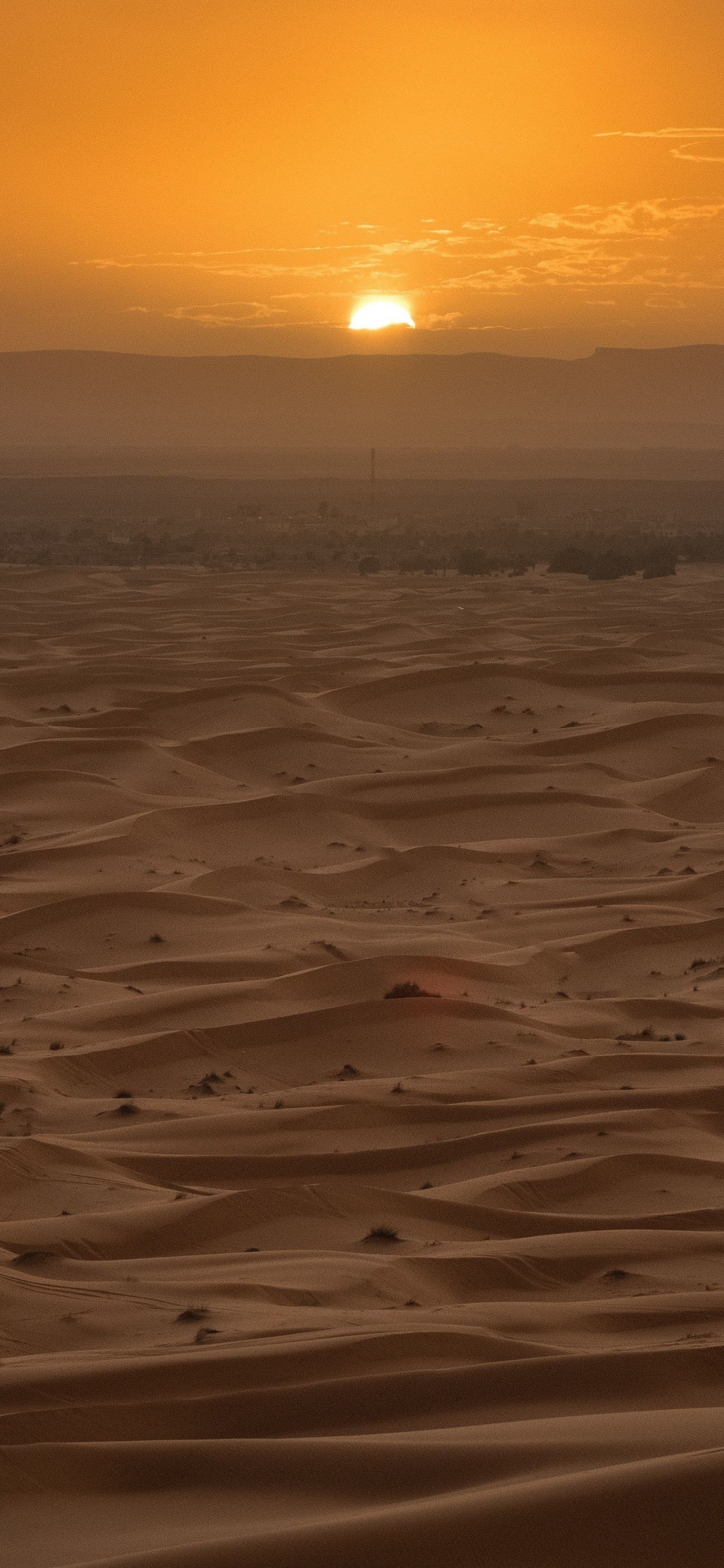 Download 1125x2436 wallpaper morocco, desert, landscape, sunset