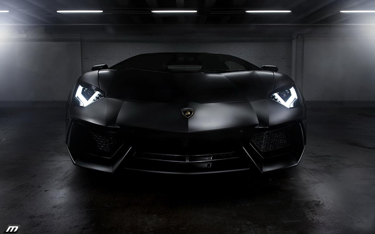 Picture Lamborghini aventador expensive Black Cars Front