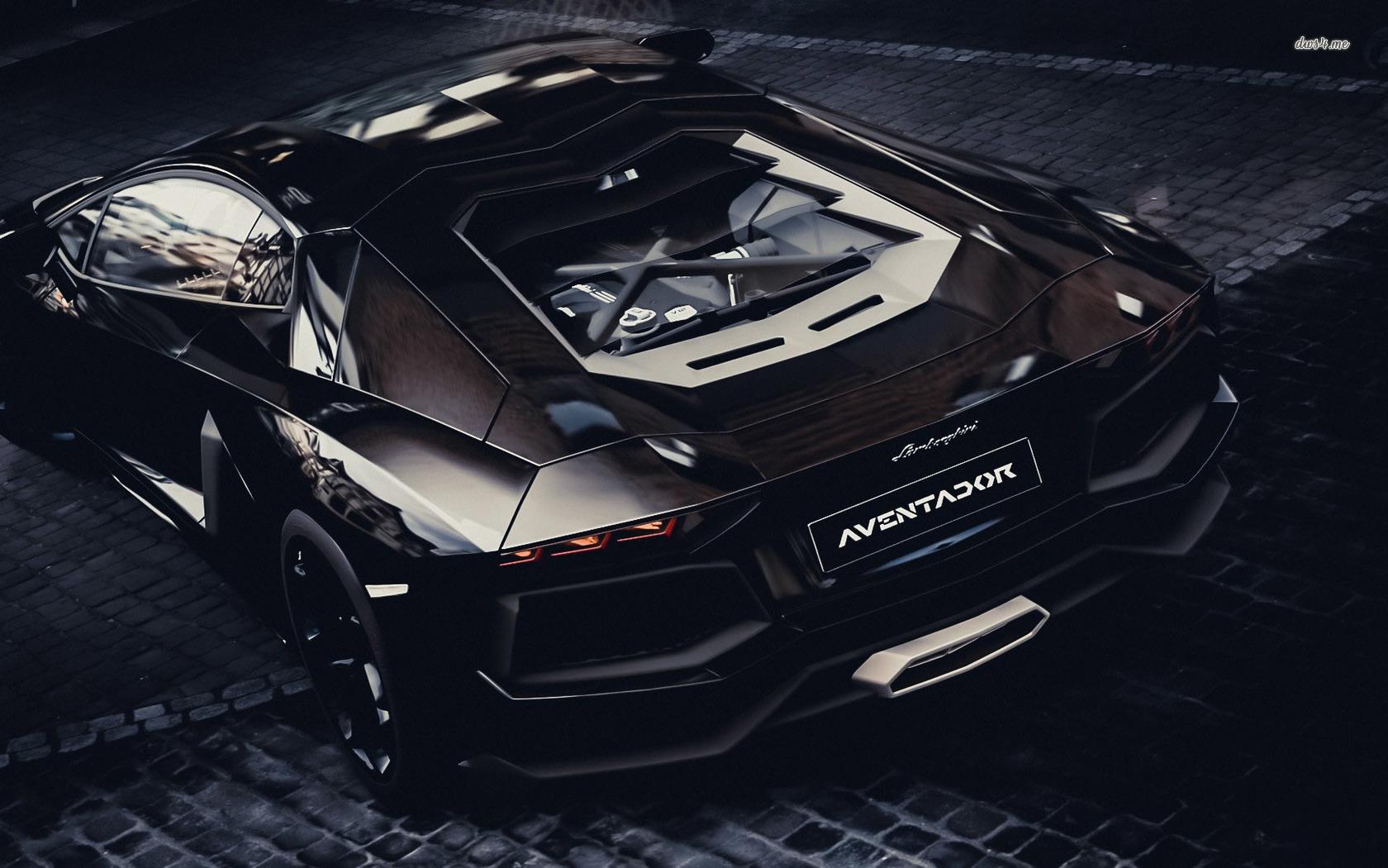 Hell black Lamborghini Aventador wallpaper wallpaper