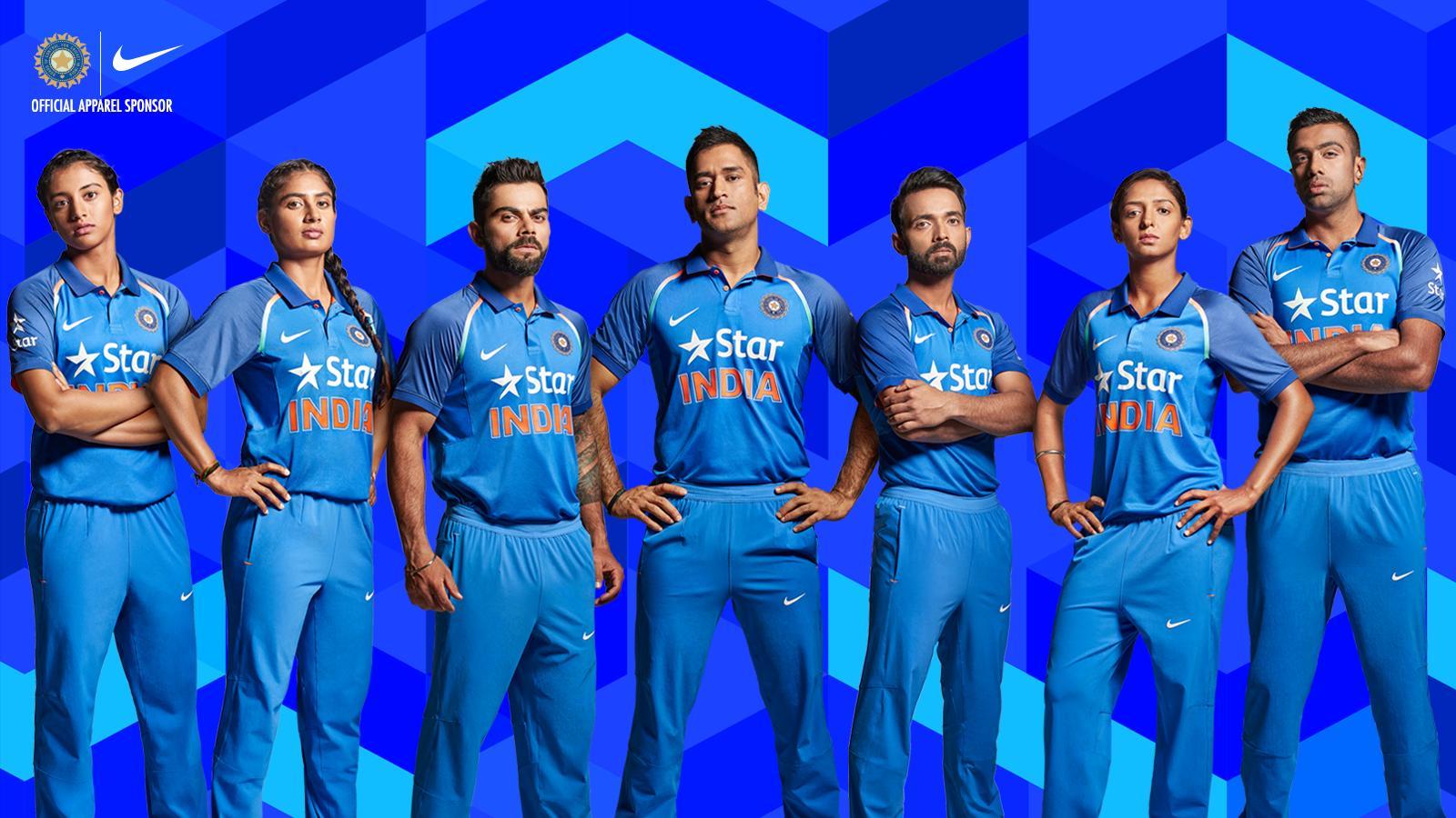 Download Indian Cricket Team Logo On Jersey Wallpaper
