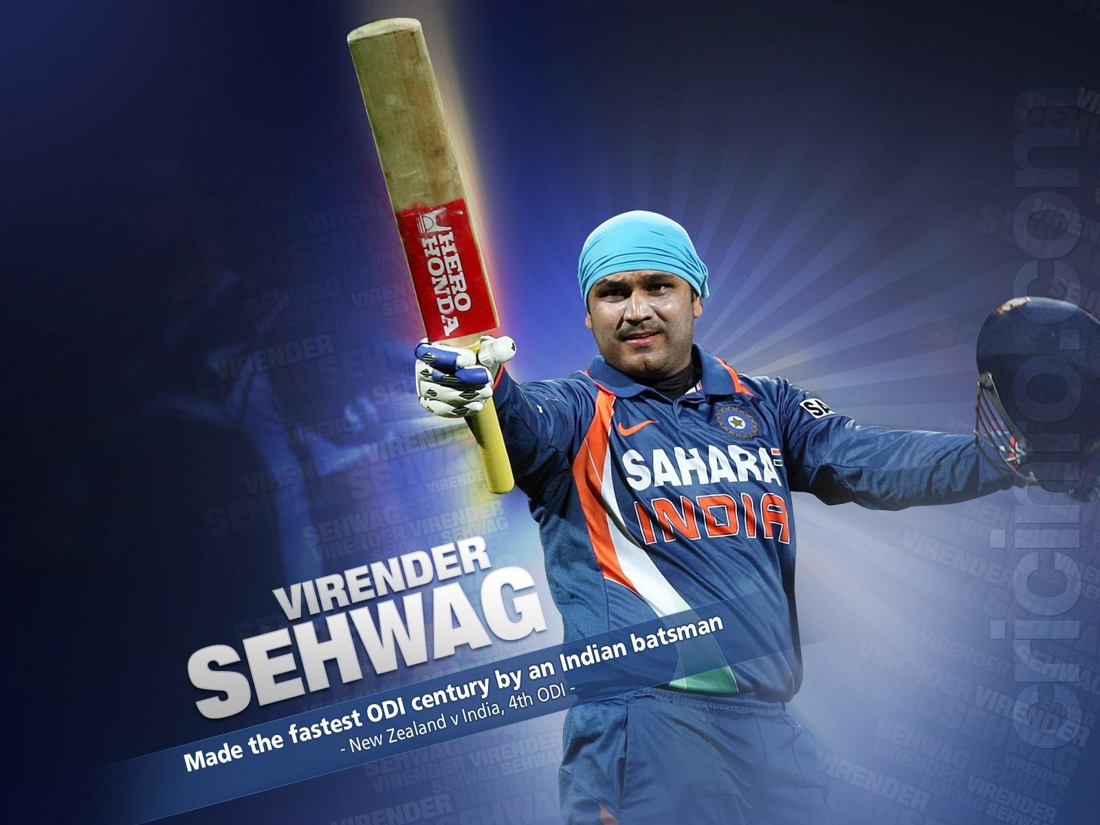 Download 1600x1200 Indian Cricketer Virender Sehwag Wallpaper