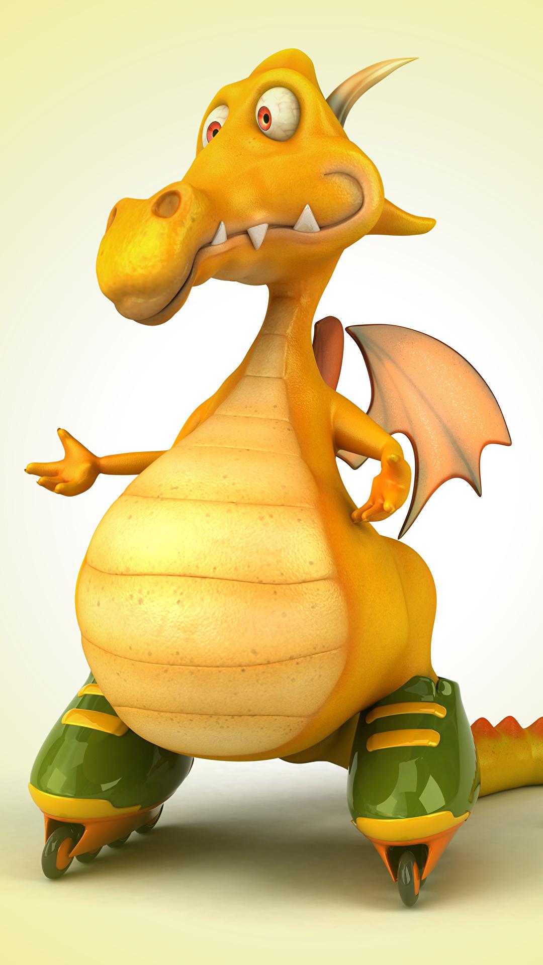 image Dragons 3D Graphics Roller skates 1080x1920