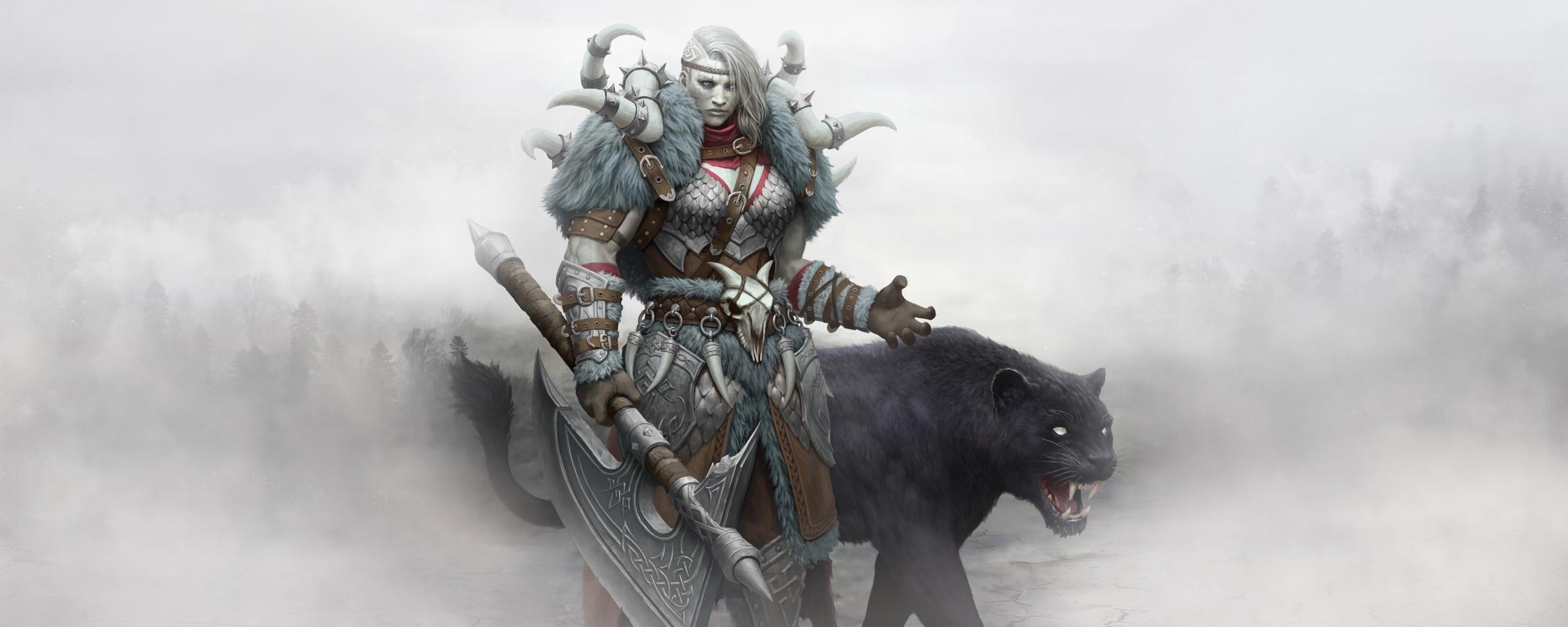 Zombie Viking Warrior 2560x1024 Resolution Wallpaper, HD