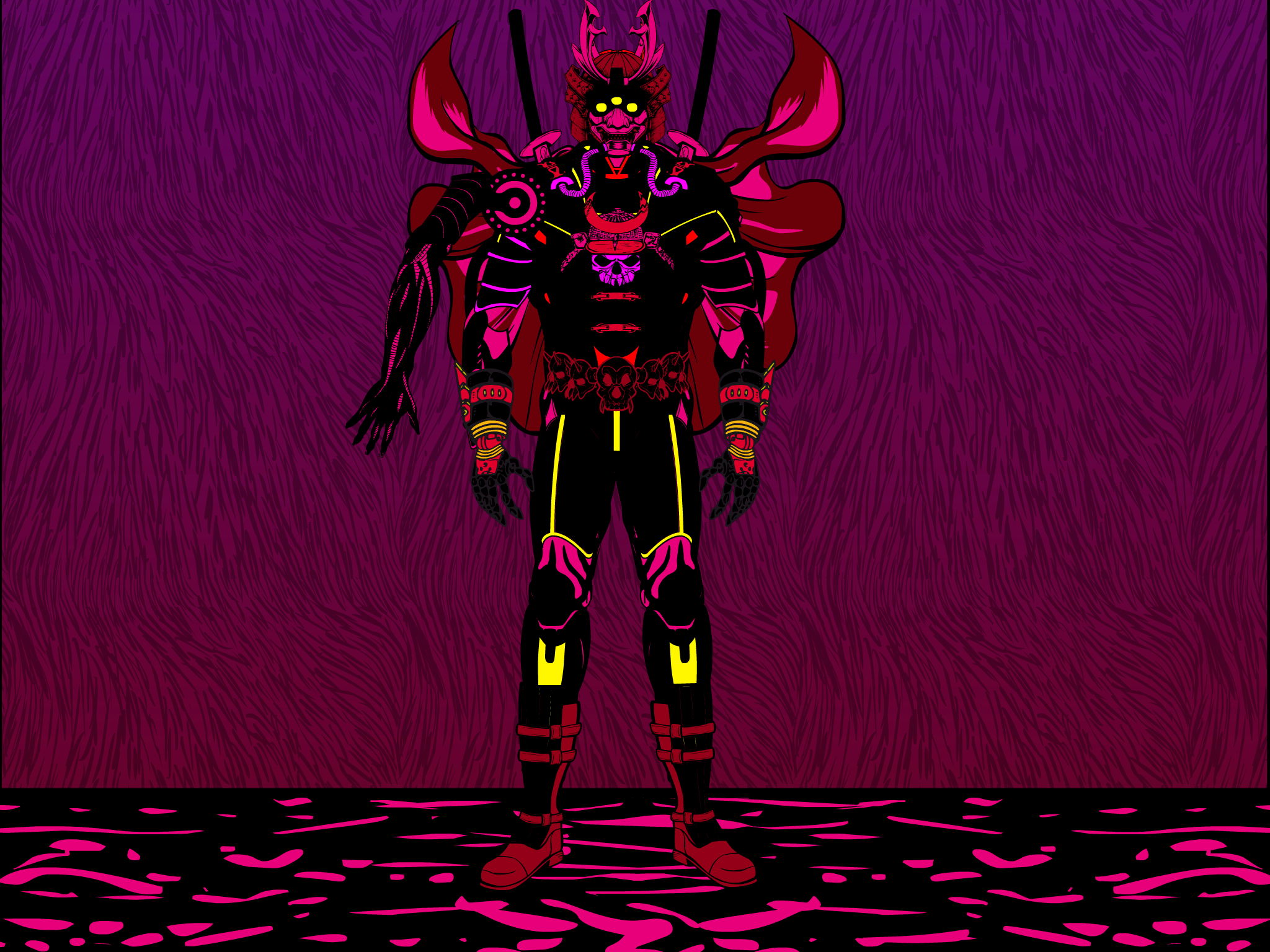 Another character concept of mine, The Neon Samurai