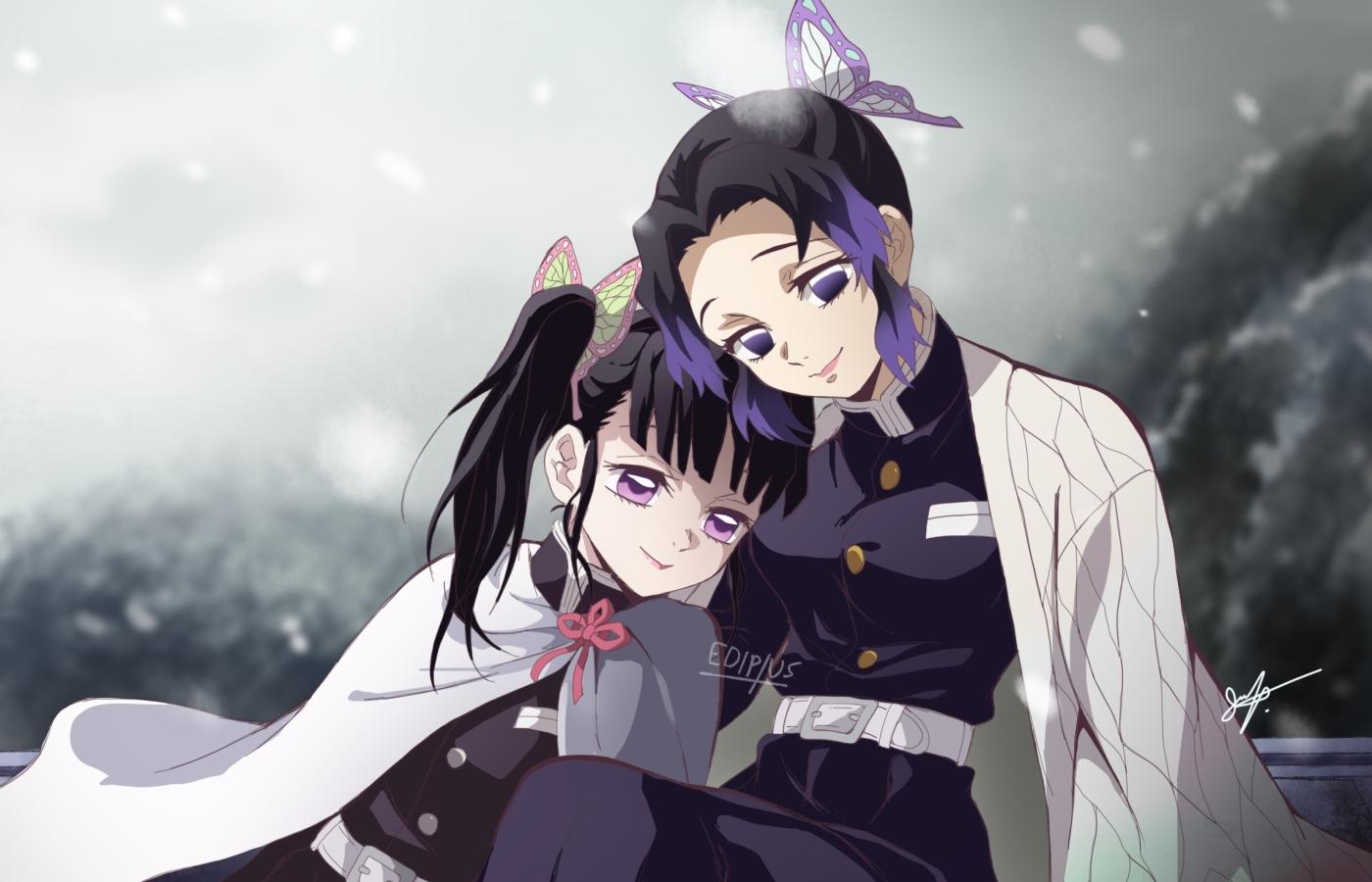 Kanao Tsuyuri and Shinobu Kochou 1400x900 Resolution