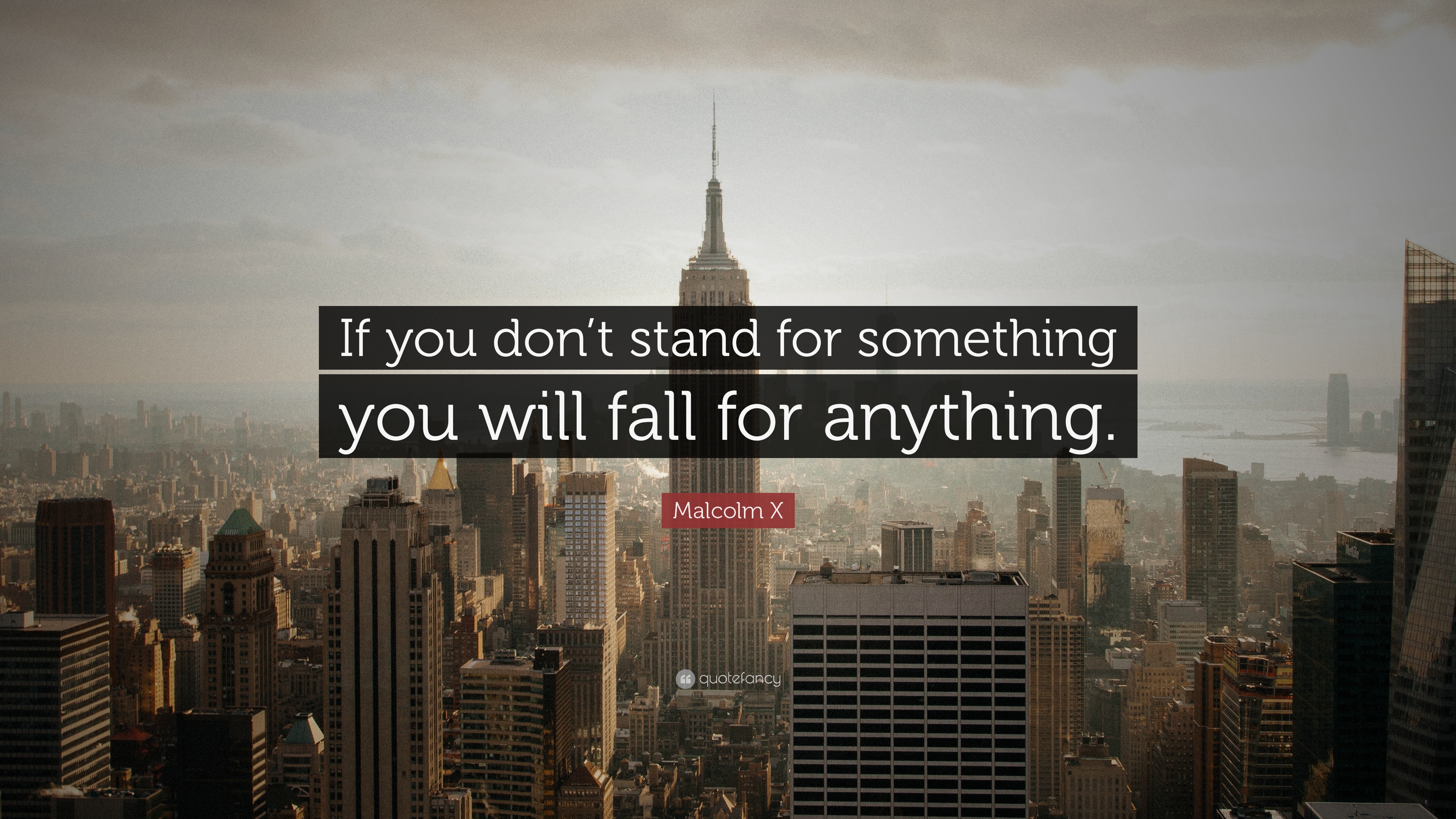 Malcolm X Quote: “If you don't stand for something you will fall