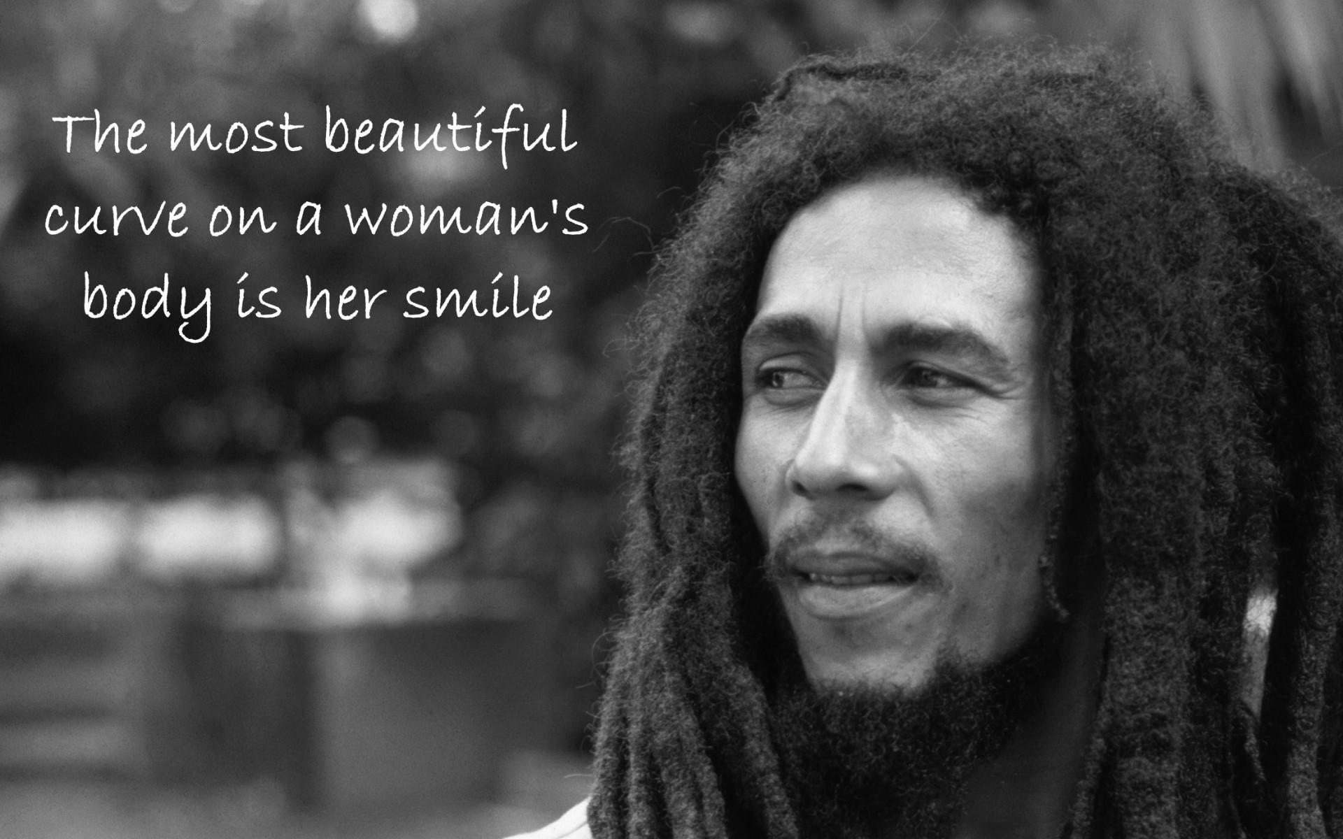 bob marley quote monochrome dreadlocks Wallpaper HD / Desktop