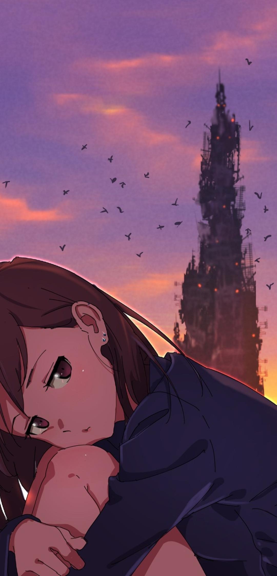 Broken Heart Anime Girl 1080x2246 Resolution Wallpaper