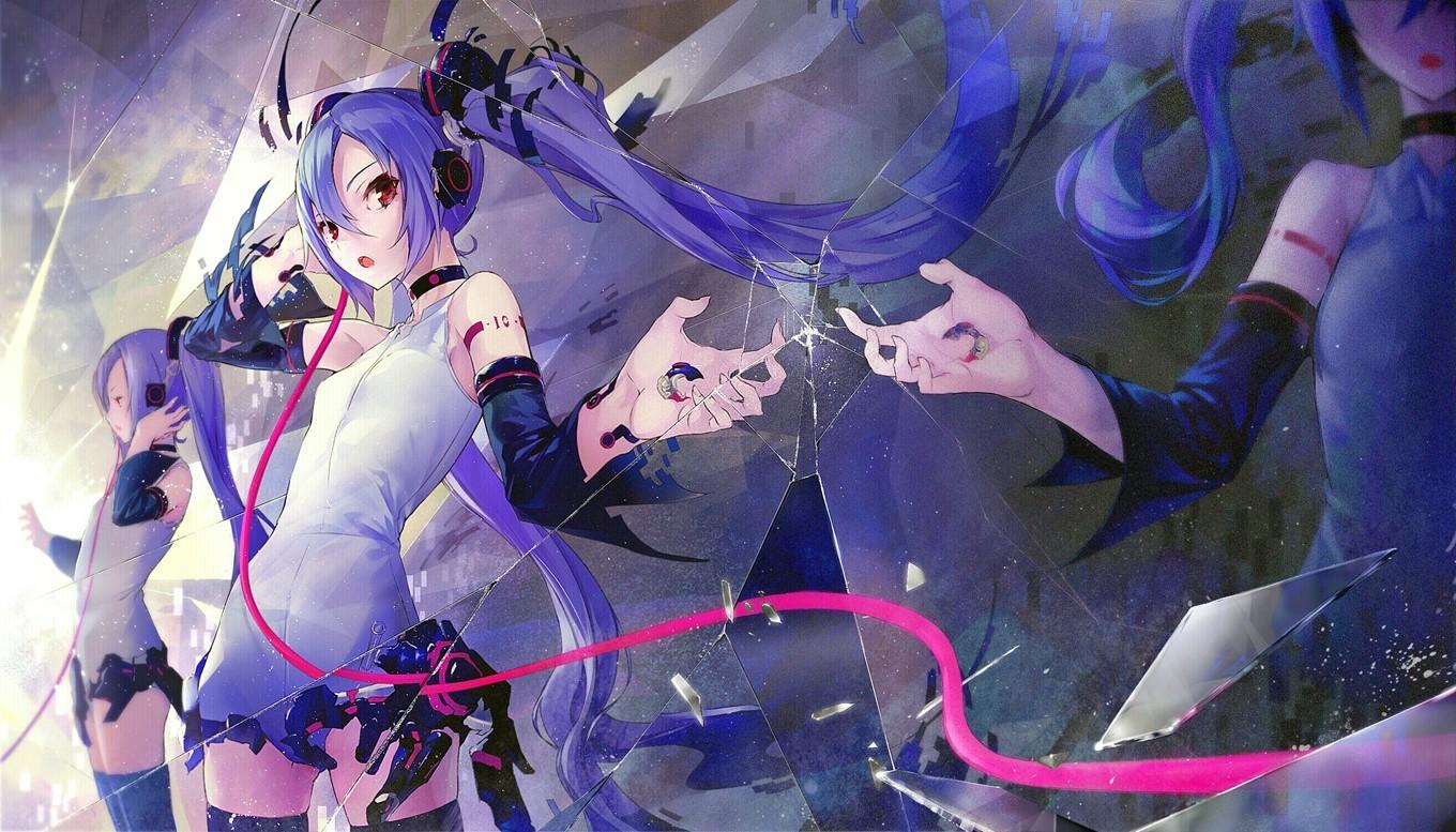 anime, Anime Girls, Hatsune Miku, Broken Glass, Vocaloid