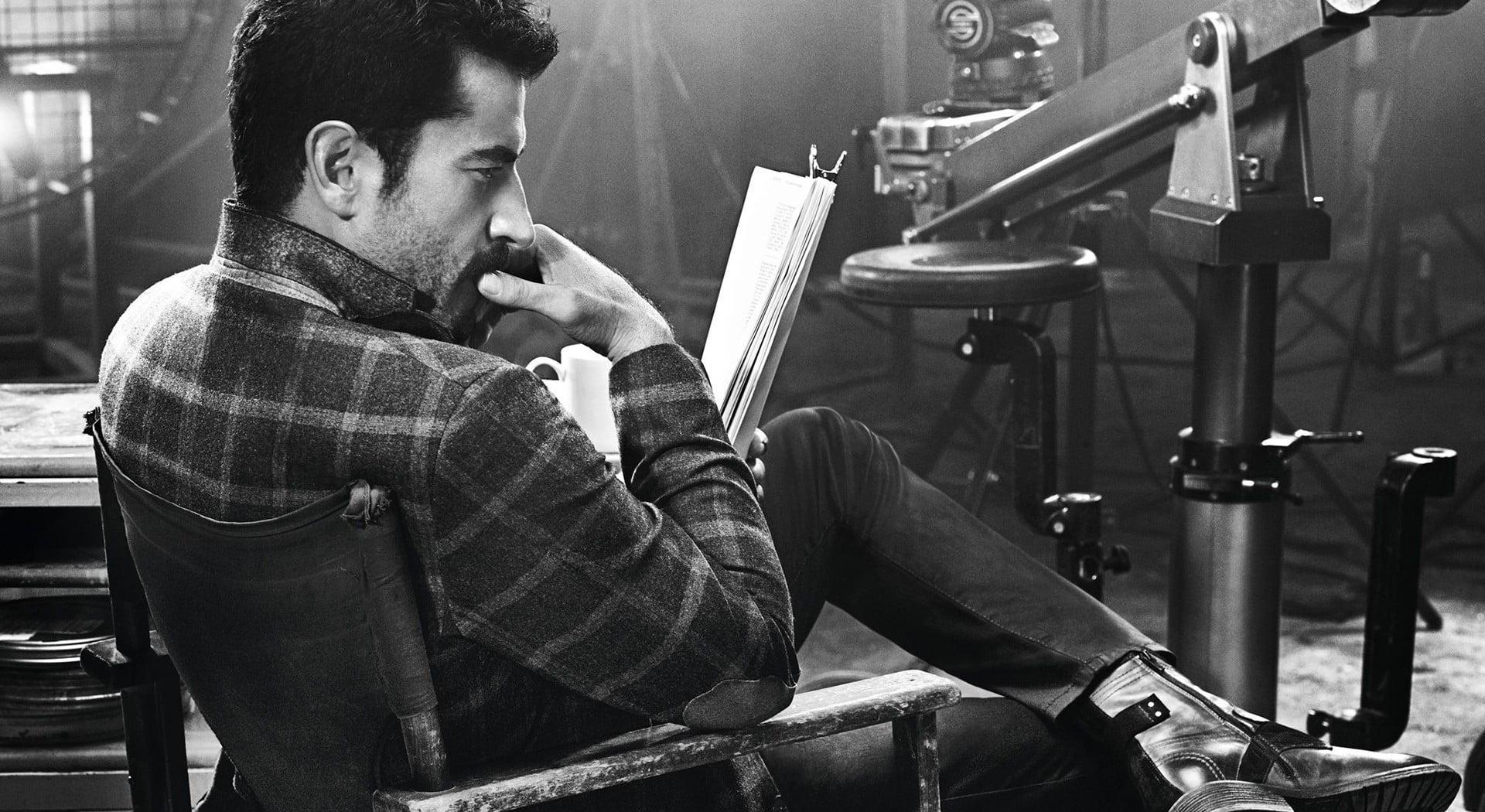 Men's gingham sports shirt, Kenan Imirzalıoğlu, actor, men, model