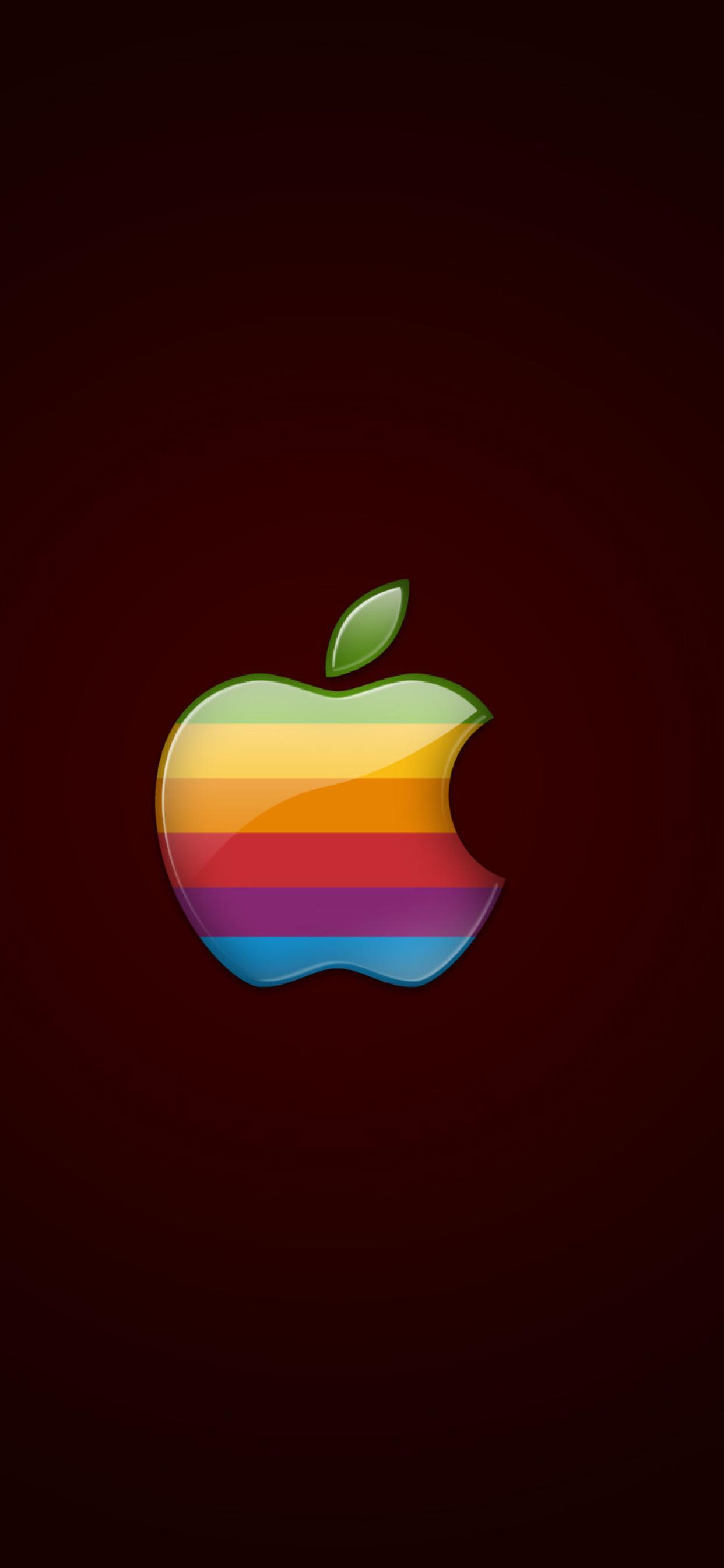 Retro Apple Logo iPhone XS MAX HD 4k Wallpaper, Image