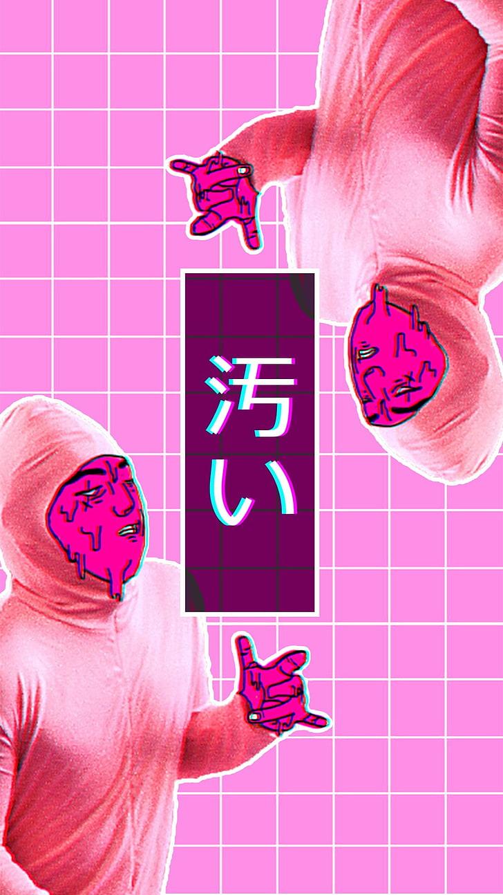 HD wallpaper: Chromatic Aberration, digital art, love, pink guy