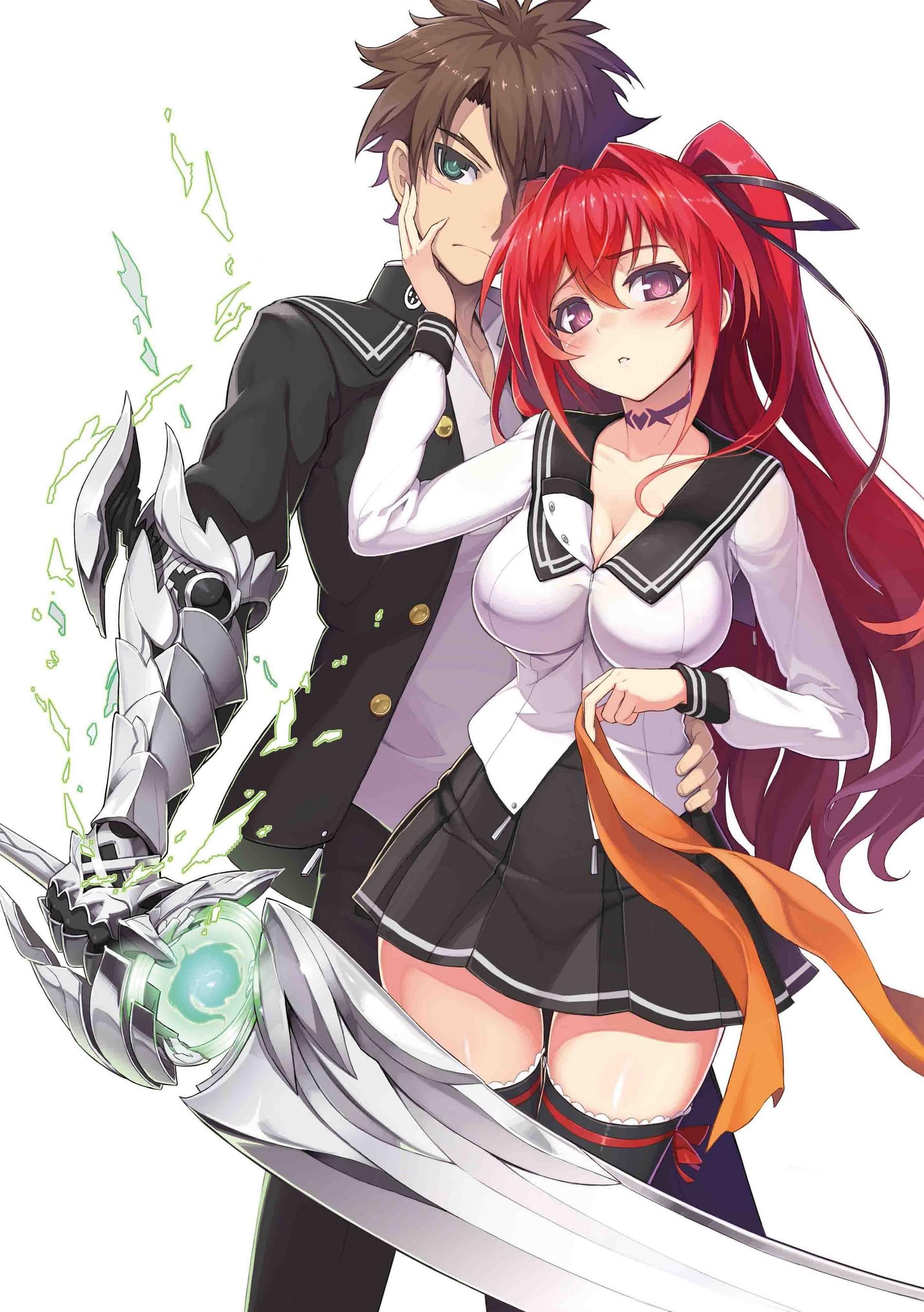 #red eyes, #sword, #school uniform, #Toujo Basara